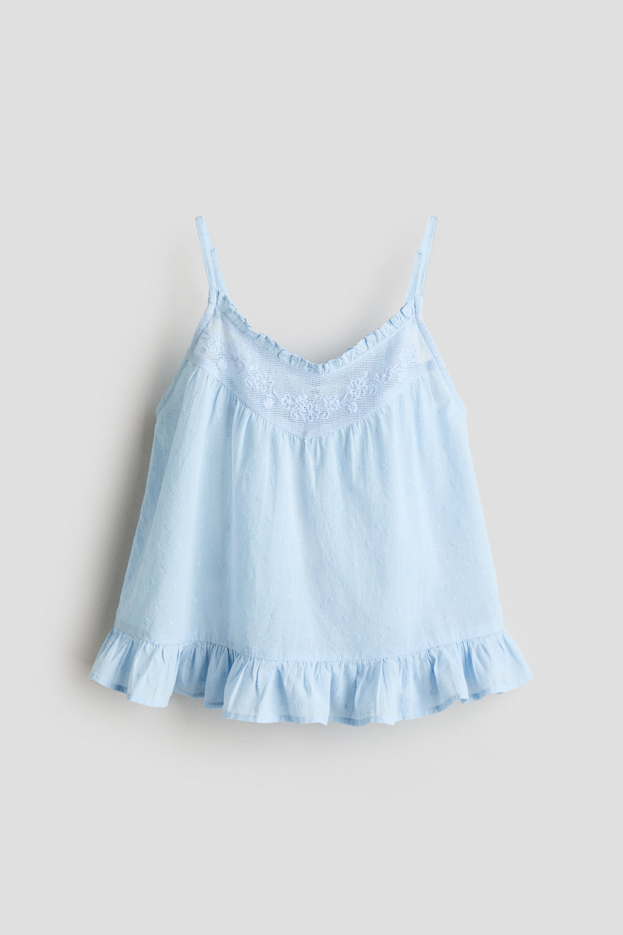 Lace-detail cotton top