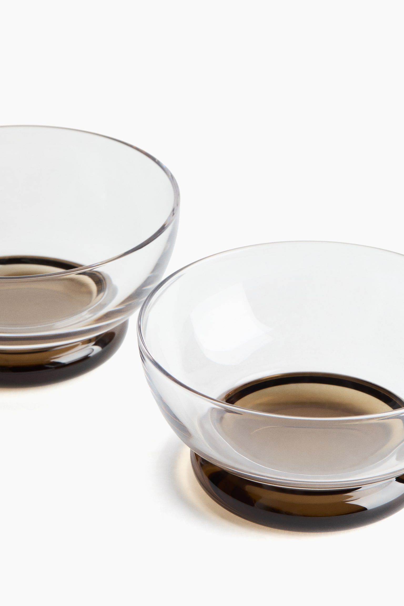 Pack de 2 boles en vidrio soplado - Transparente/Verde aceituna - 4