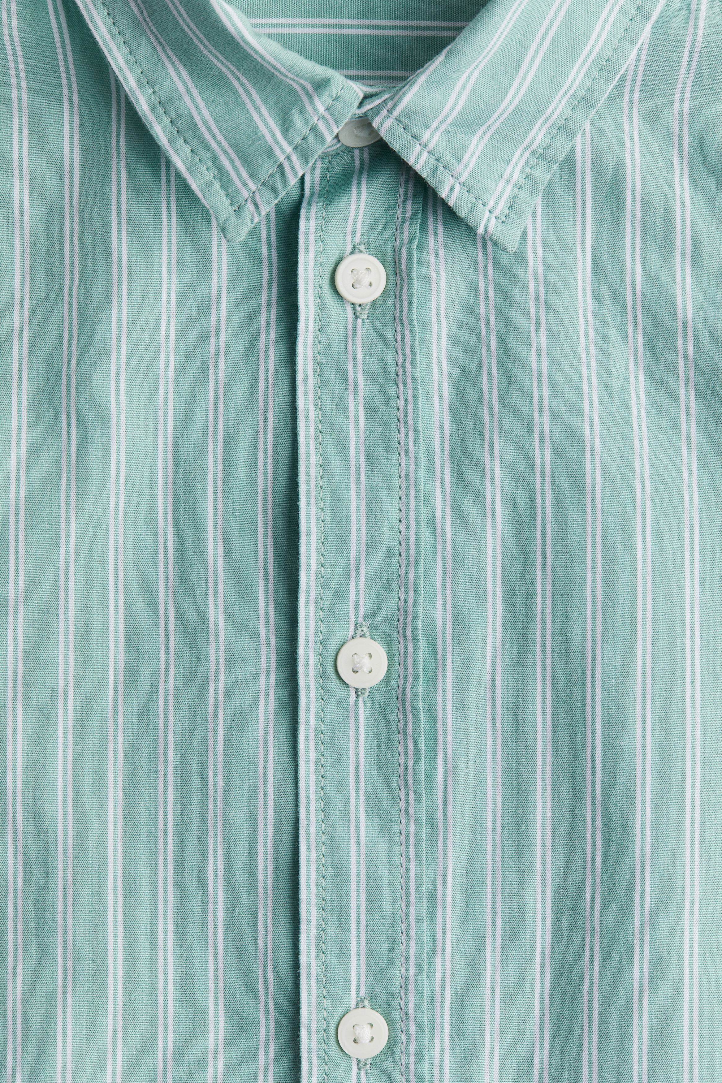 Light turquoise/striped Long-sleeved Cotton Shirt for kids
