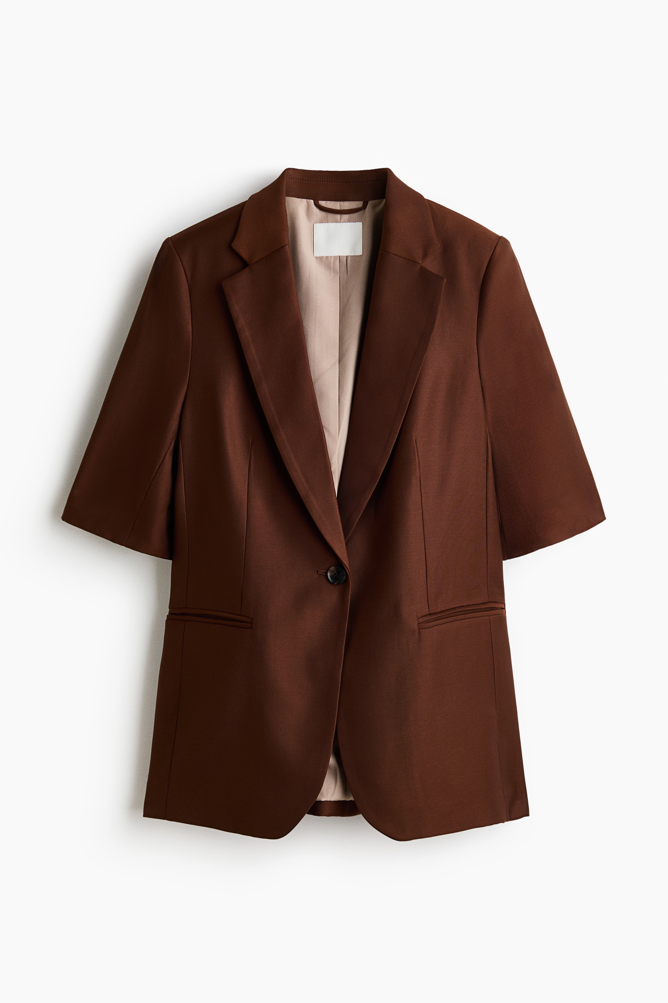 Short-sleeved blazer - Dark rust brown