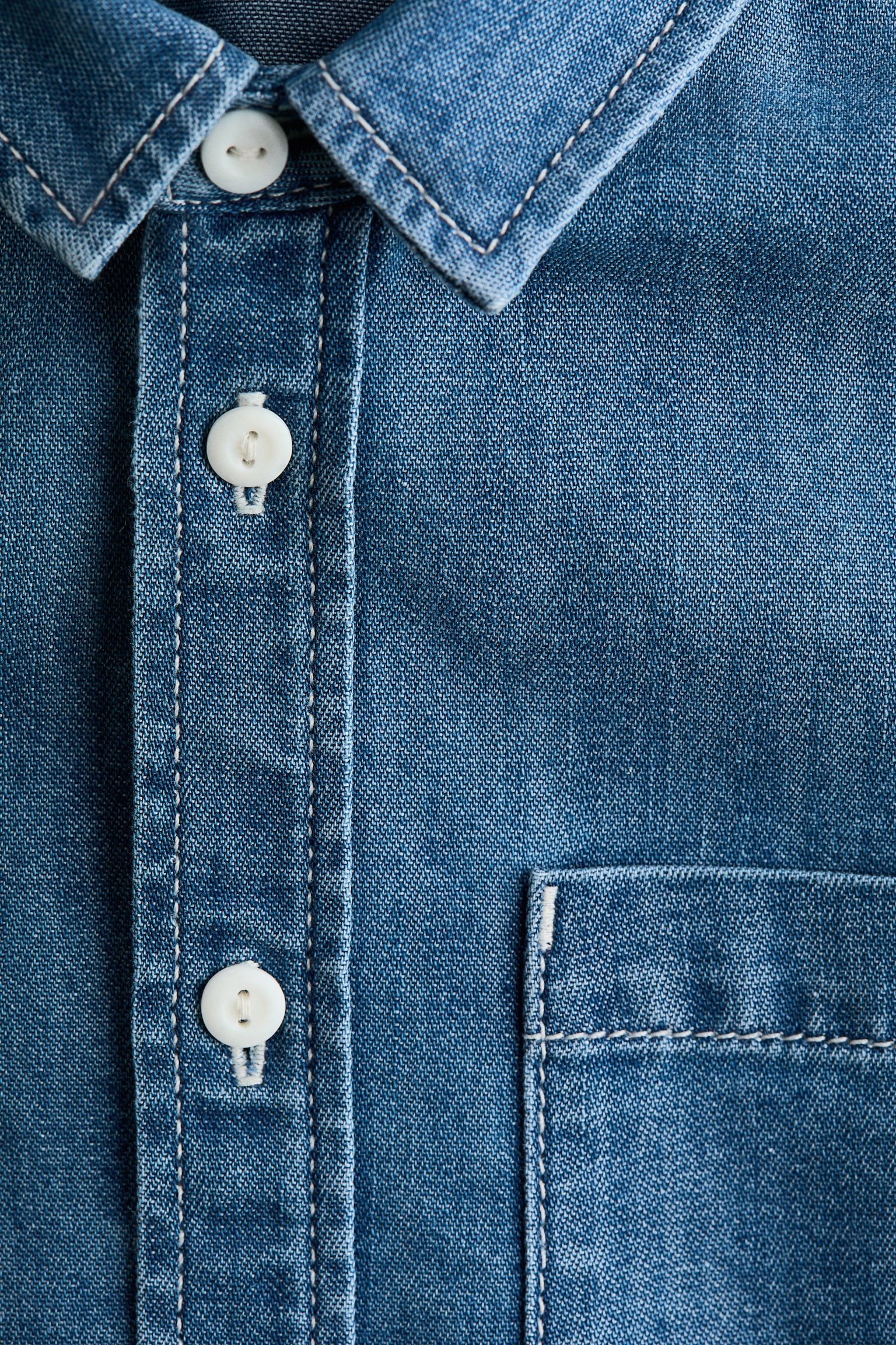 Loose-fit denim shirt - Màu xanh denim - 2