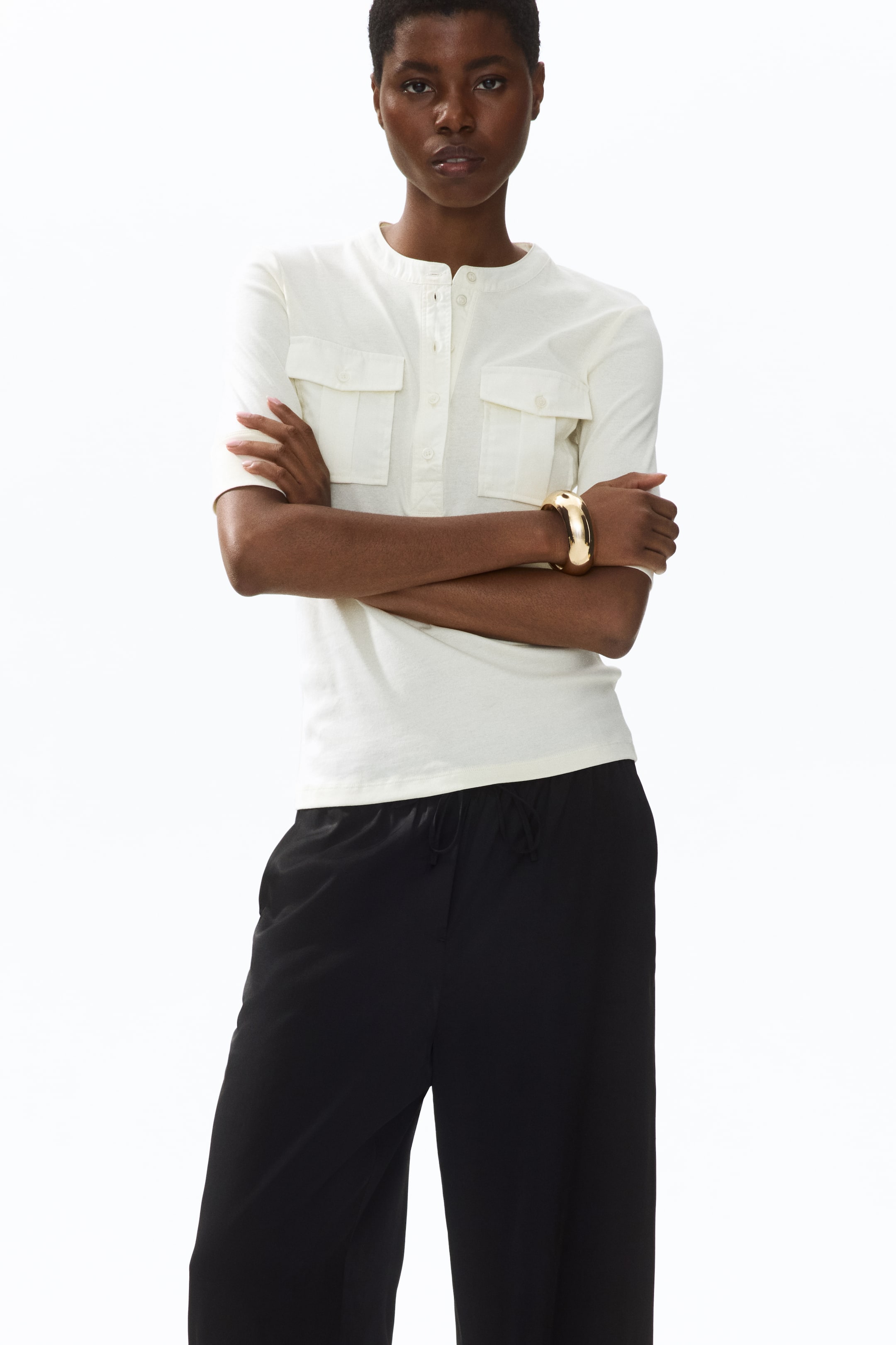 View larger image: Wide drawstring trousers - Black - Ladies | H&M 1