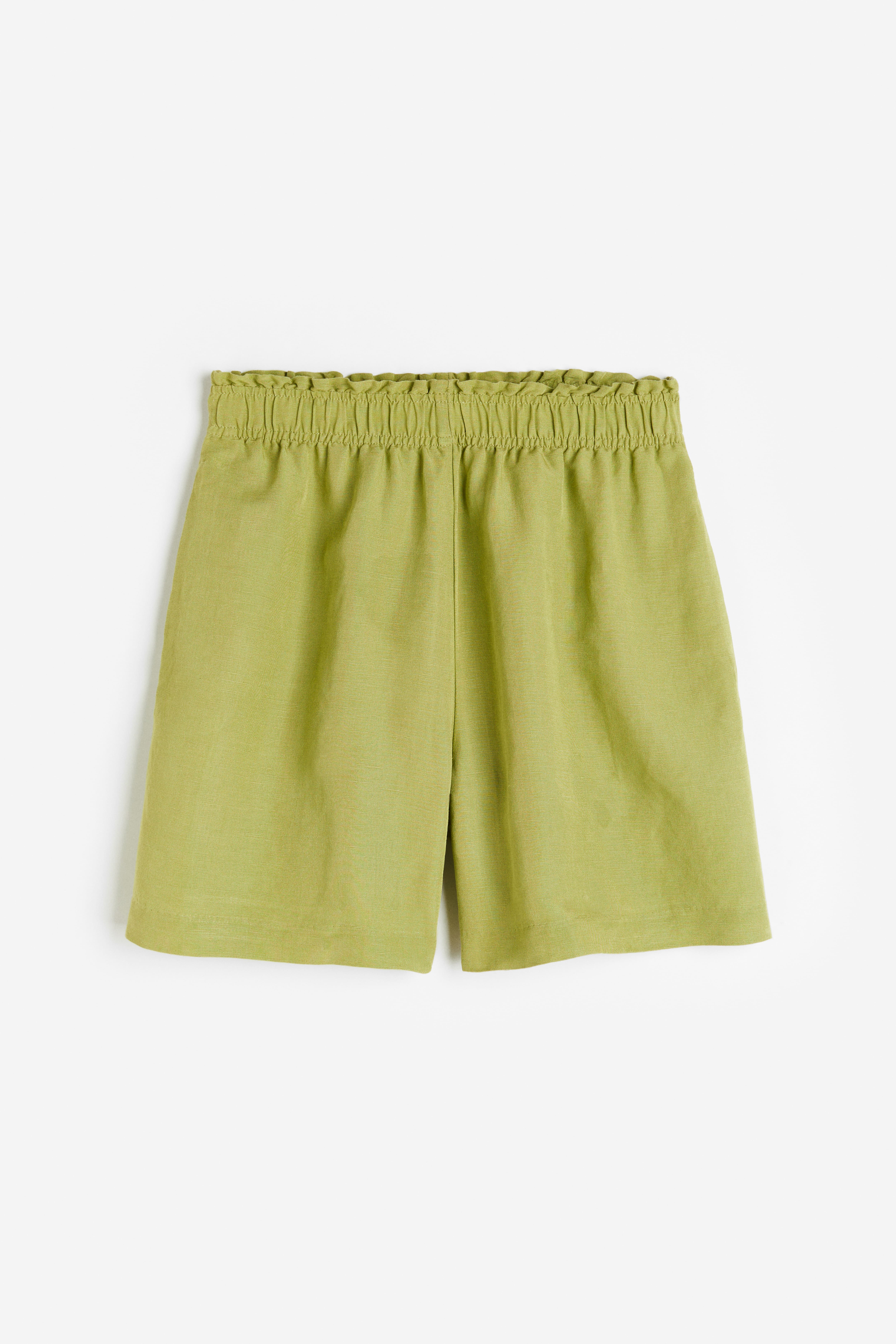 Linen blend pull on shorts