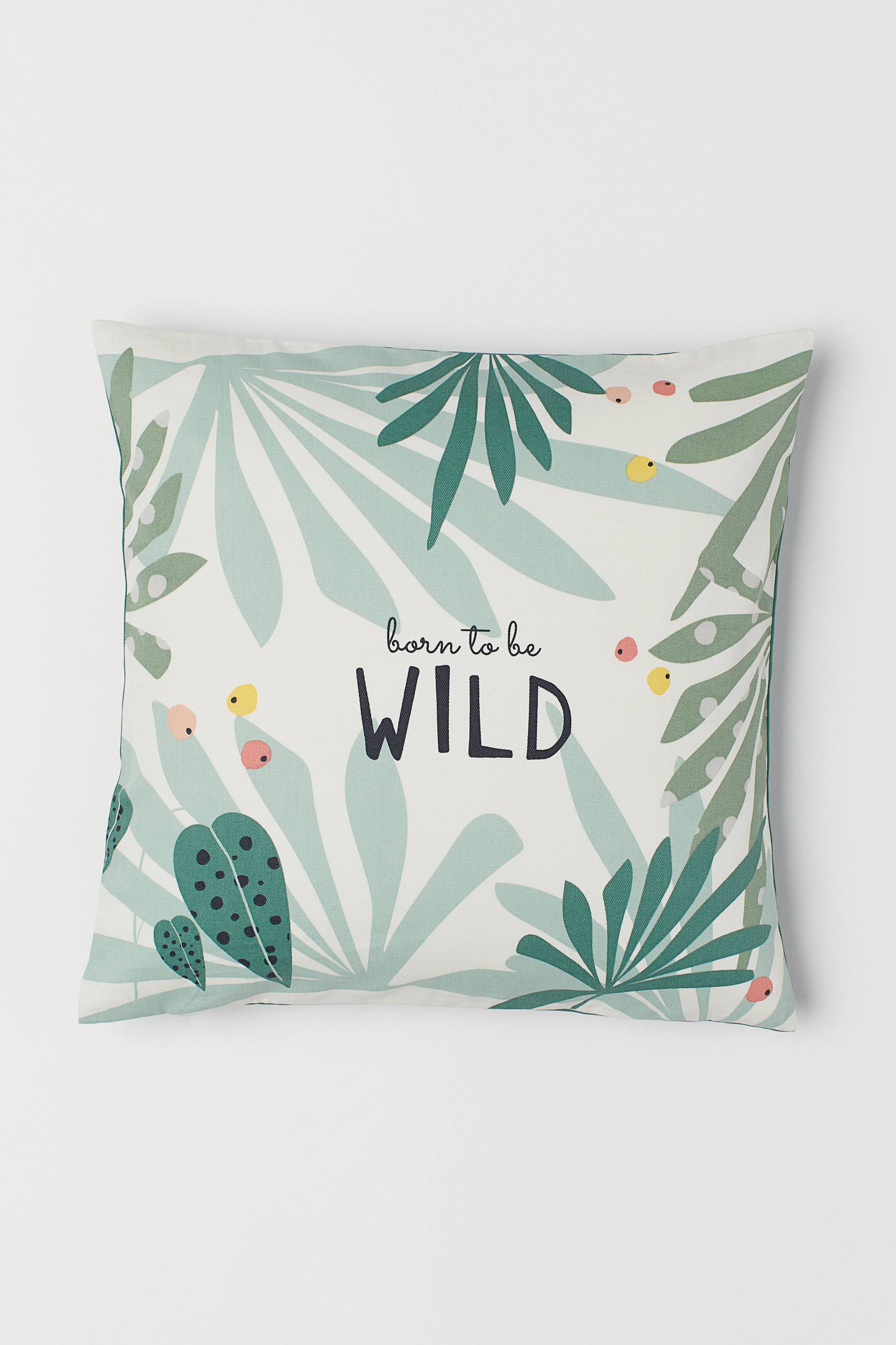 Zobacz większy obraz: Poszewka na poduszkę z bawełny - Naturalna biel/Wzór liści - HOME | H&M PL 1