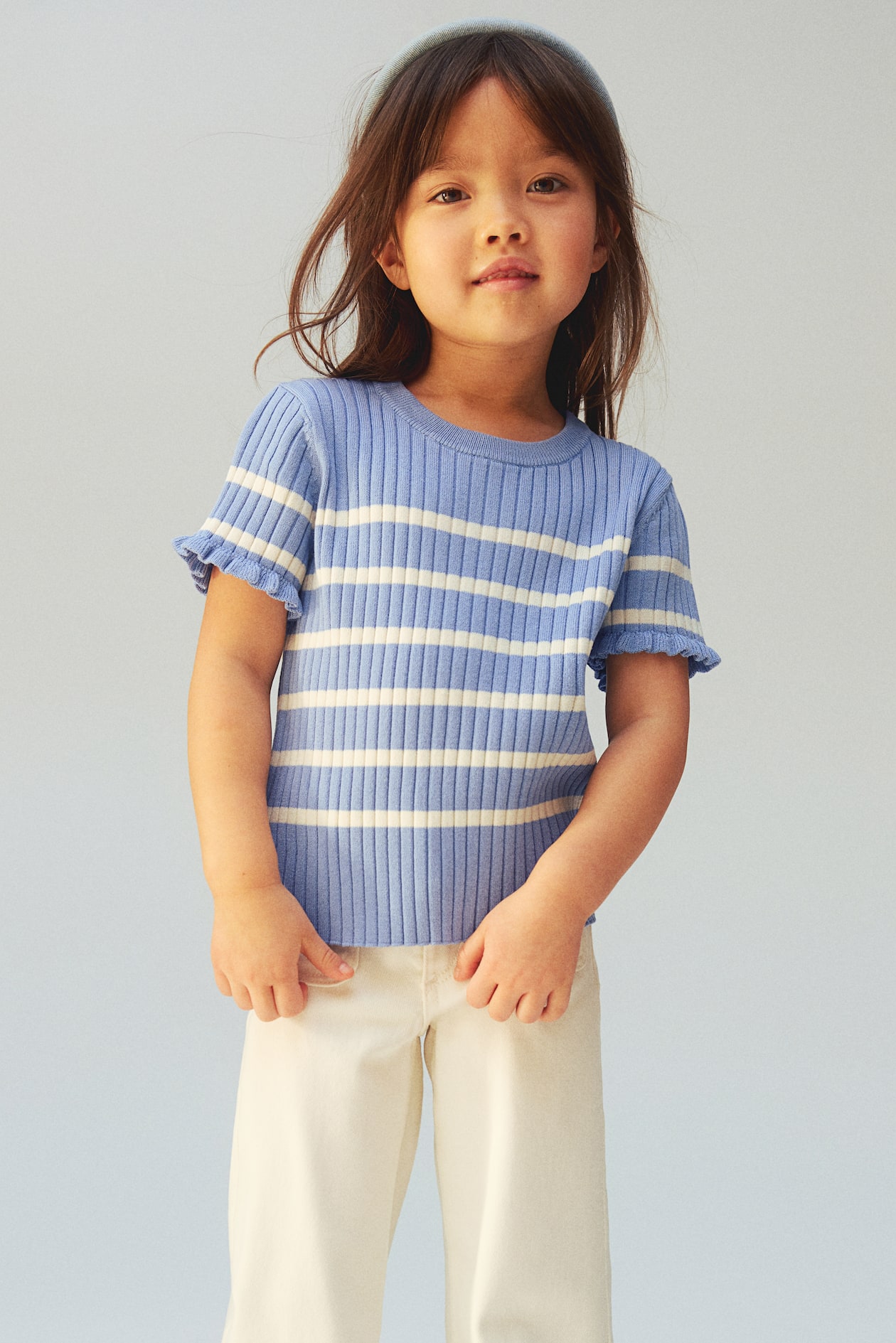 Rib-knit Top - Blue/striped - Kids | H&M US