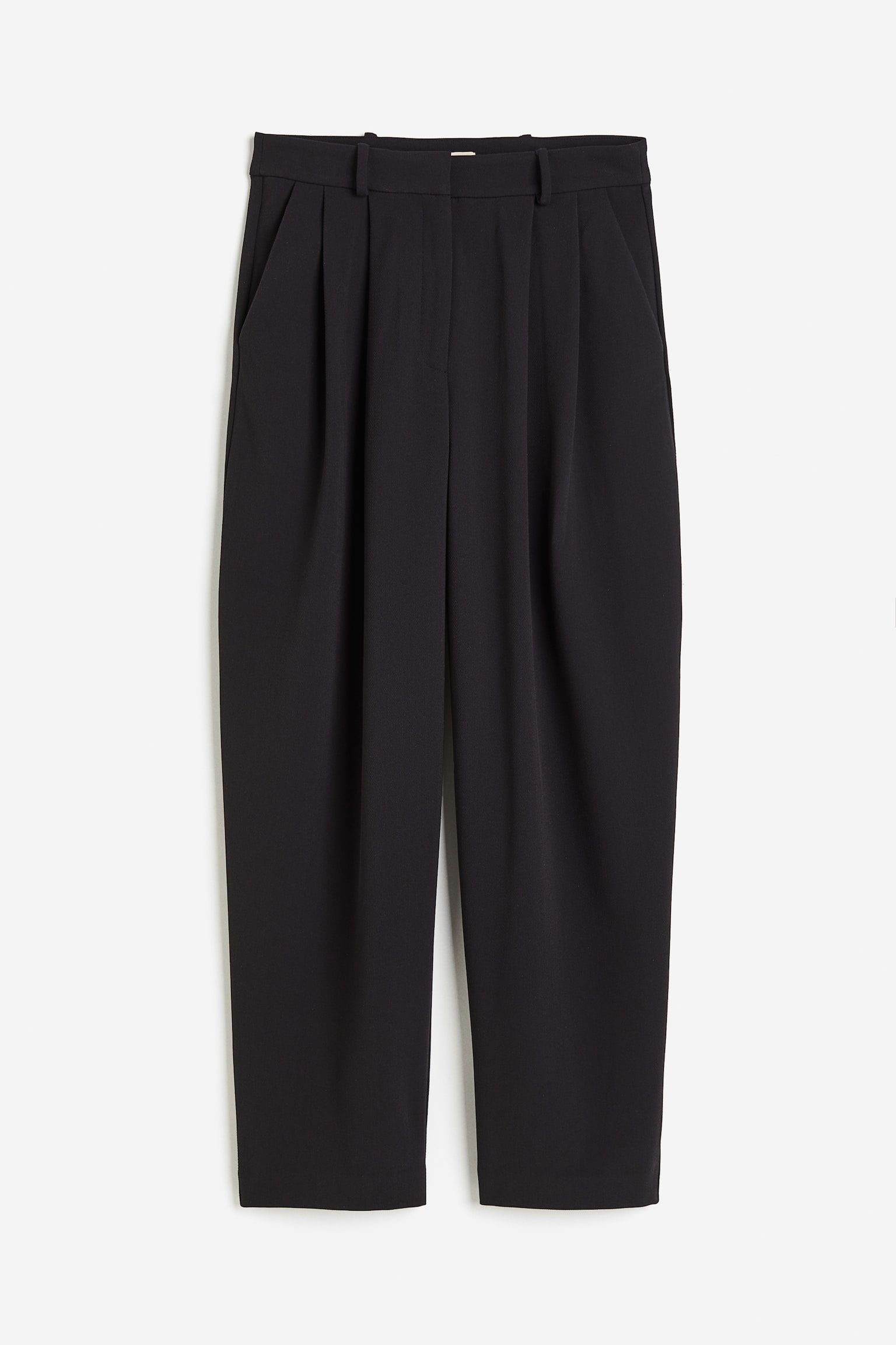 Tapered twill trousers - Black - 2