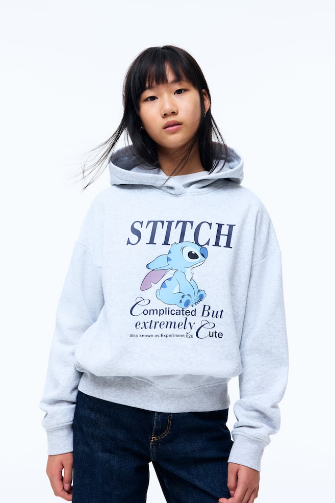 Hoodie with Motif-Gray melange/Lilo & Stitch - 5