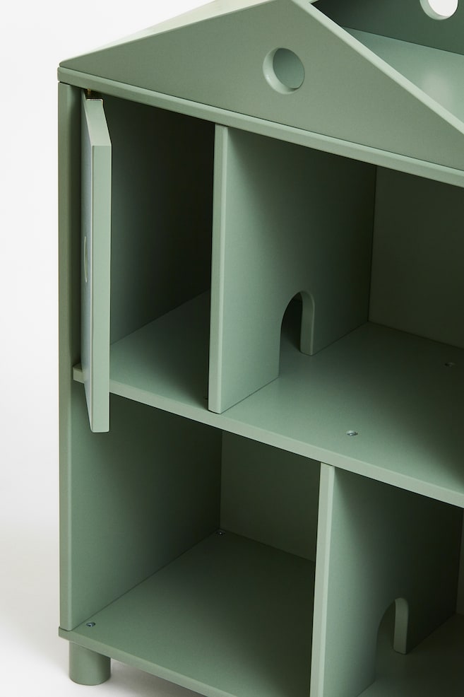 House-shaped cabinet - Green/White/Beige - 3