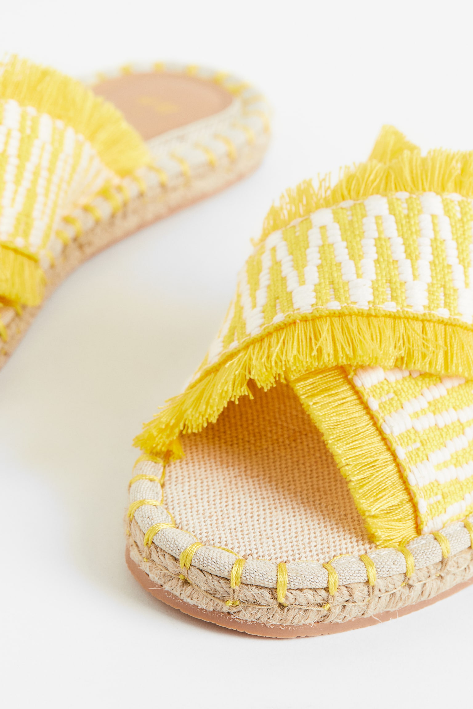 Espadrille slides - Yellow/Patterned - 2