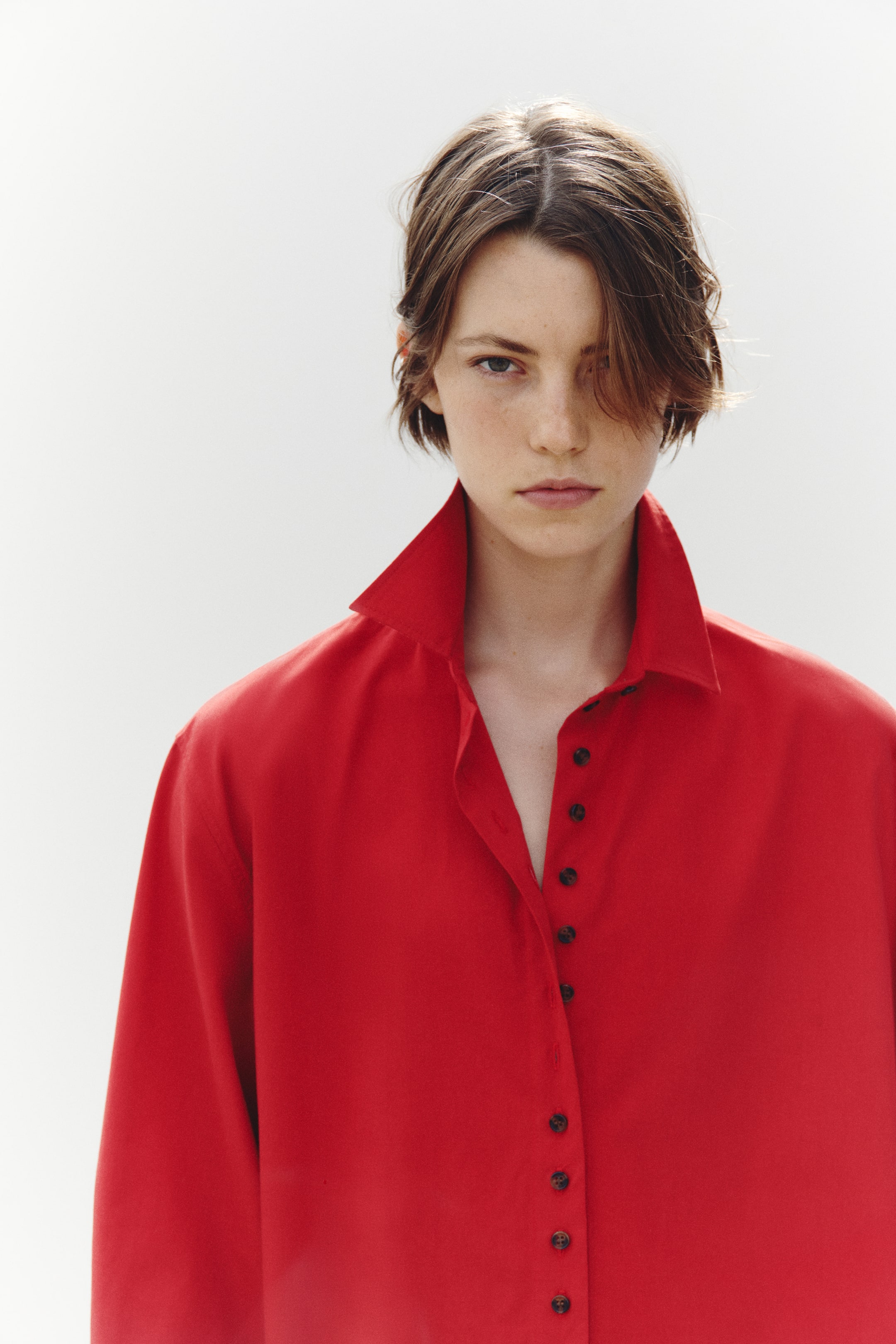 Chemise ample en modal mélangé