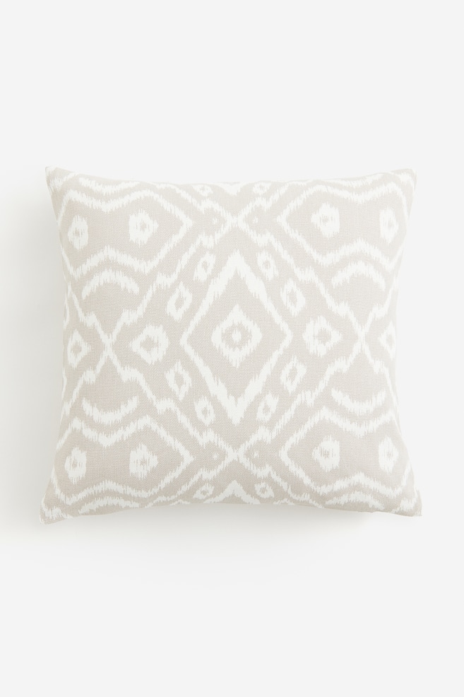 Patterned cushion cover - Light beige/Patterned/Dark grey/Patterned/White/Dark grey - 1