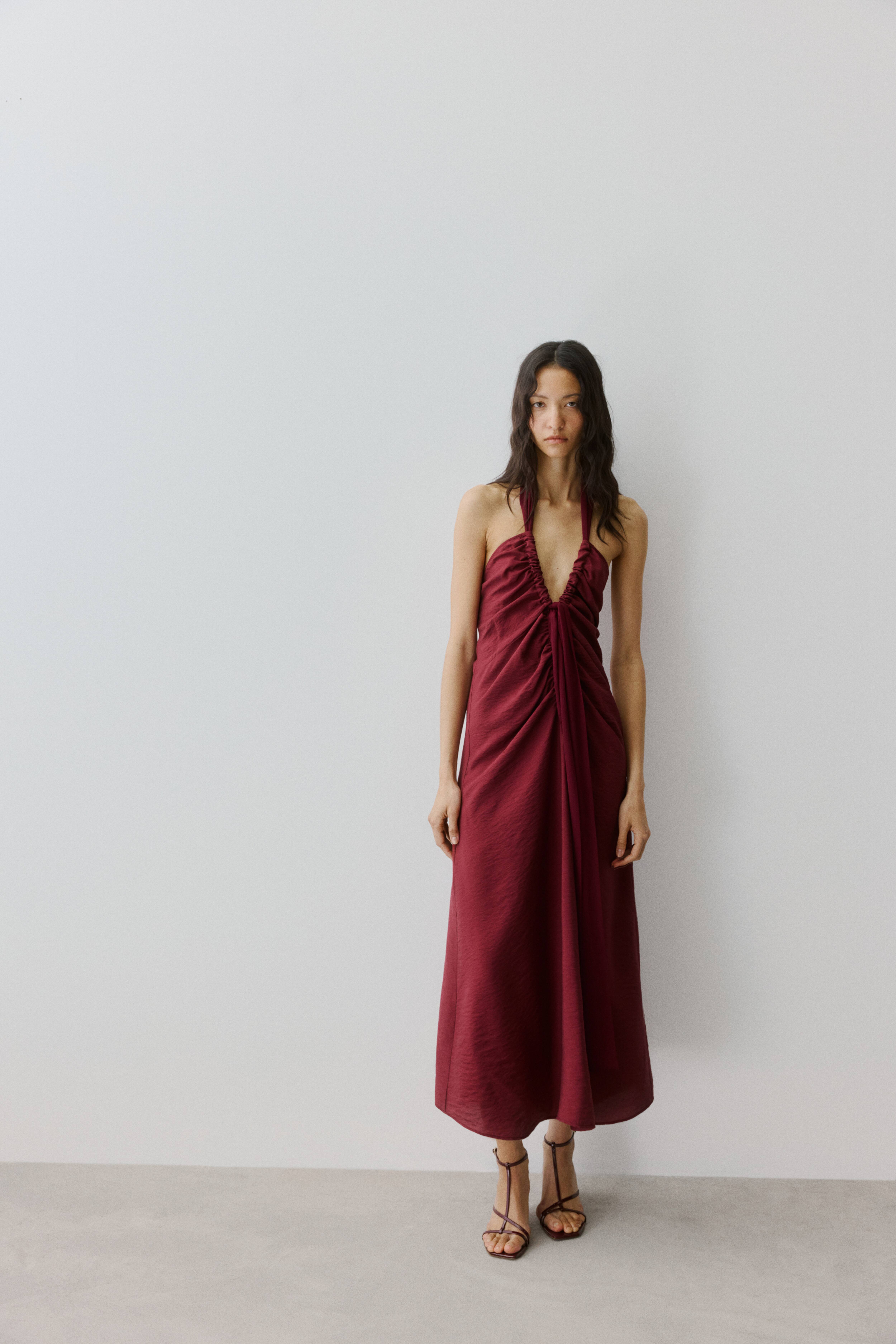 Satin Halterneck Dress