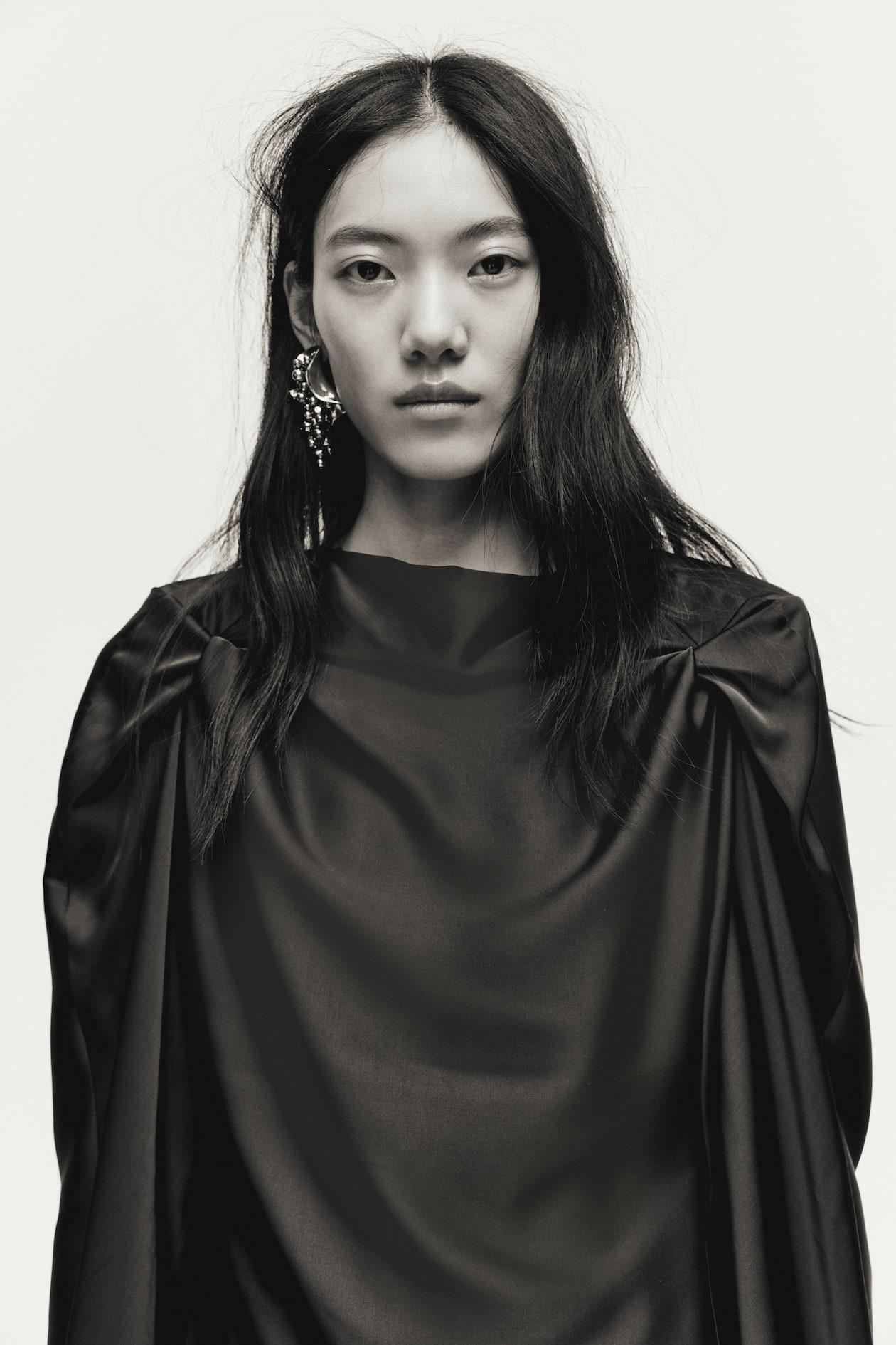 Puff-Sleeved Satin Dress - image 5