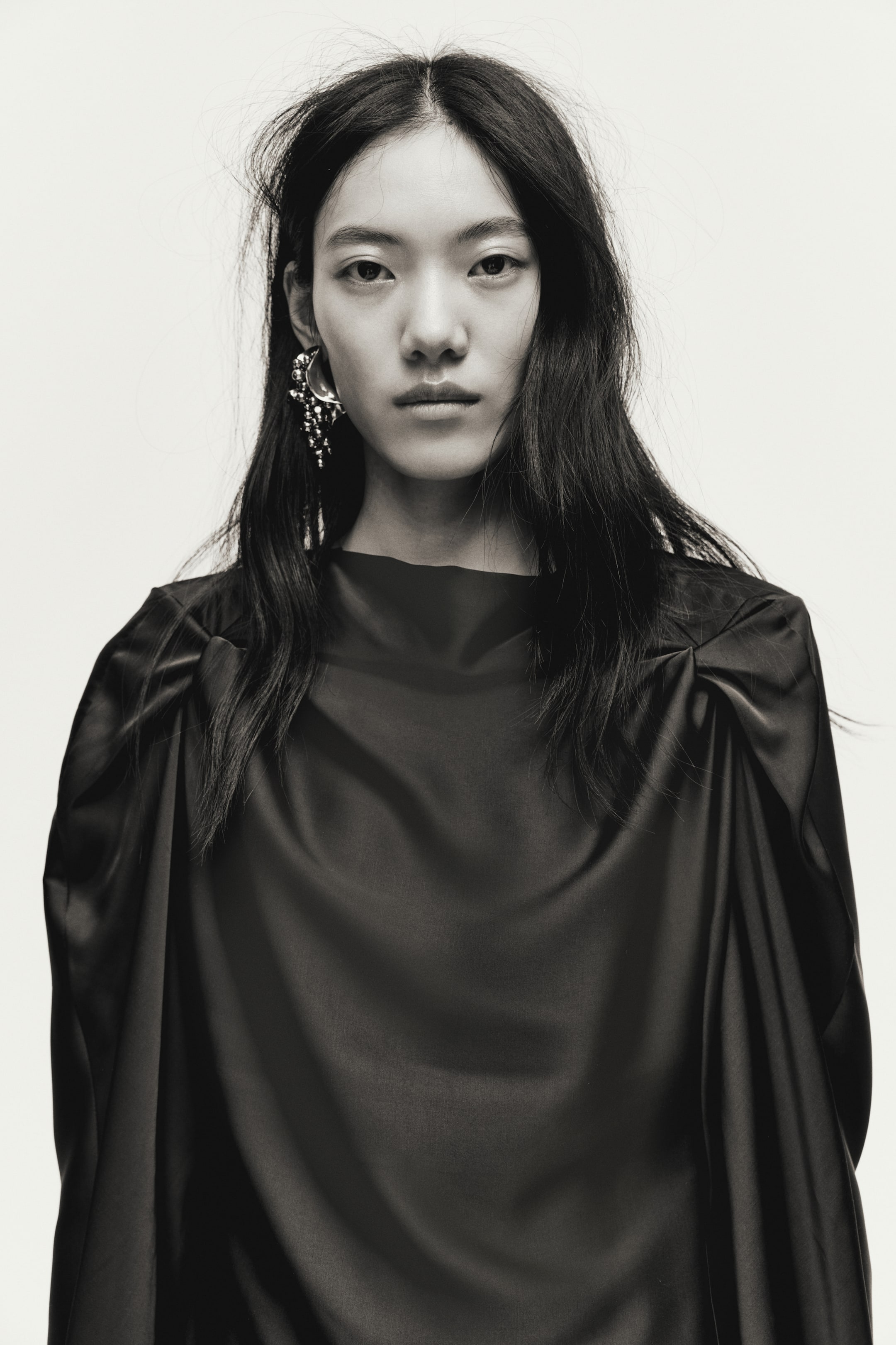 View larger image: Puff-sleeved satin dress - Dark brown - Ladies | H&M MY 2