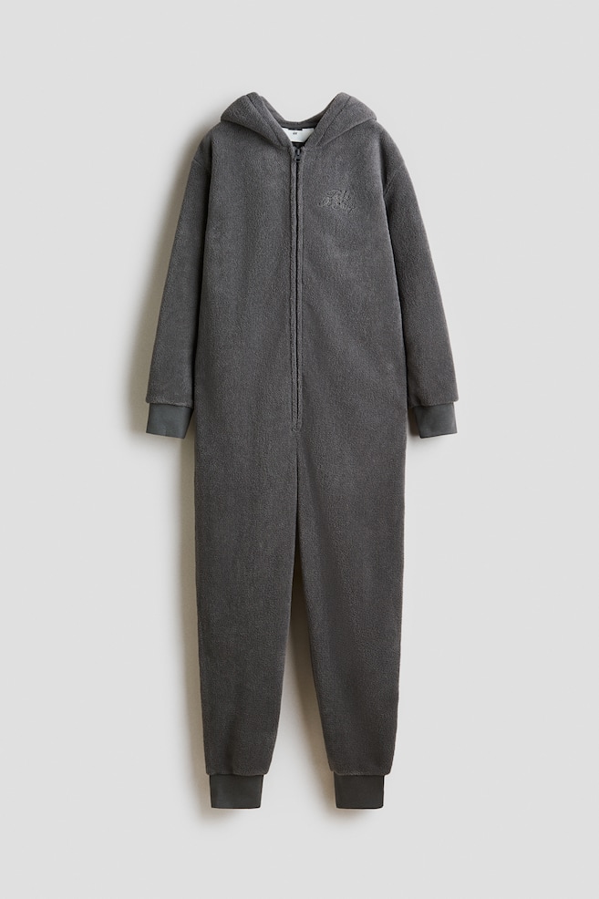 Pile jumpsuit - Dark grey - 1