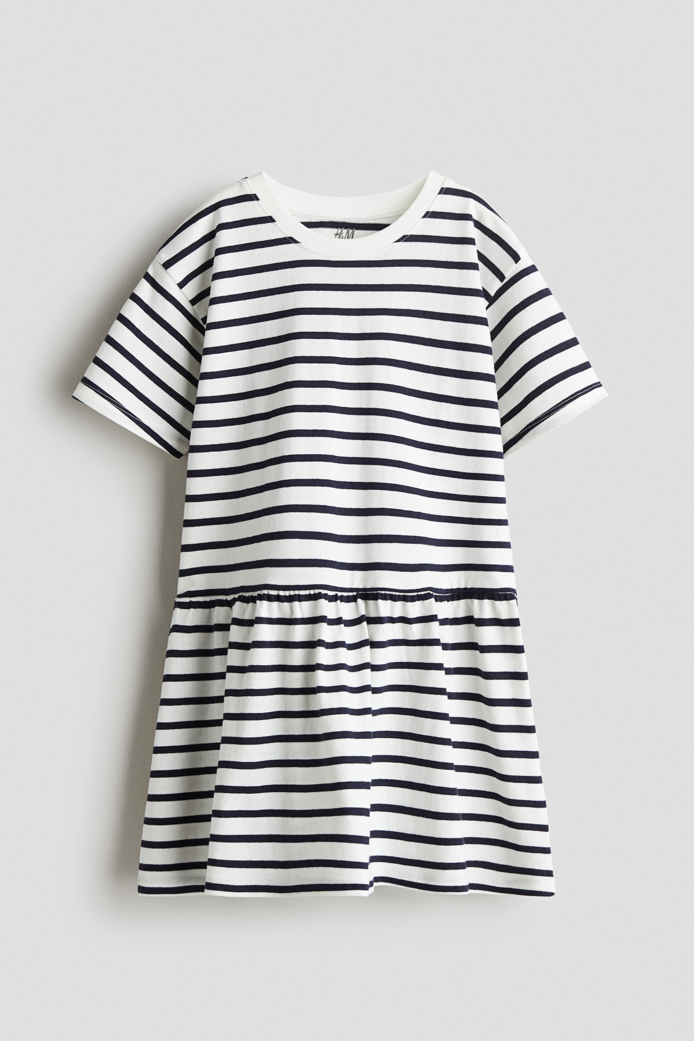 Muchachas - Azul marino/Rayas blancas Vestido en punto de algodón - Size: 92 (1½-2Y)  - H&M