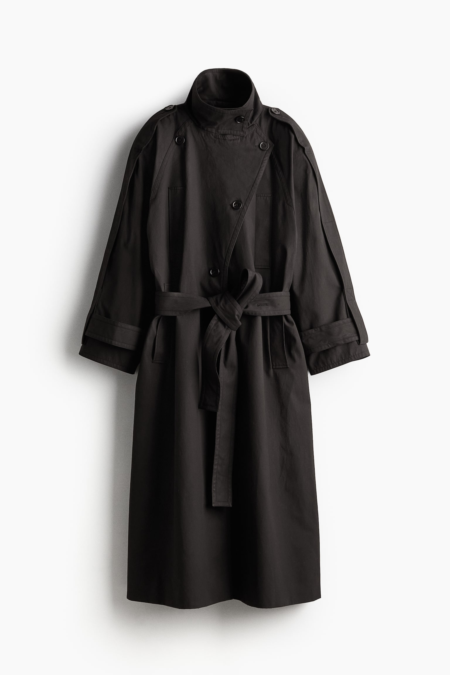 Oversized Cotton Trench Coat - Dark grey - 2