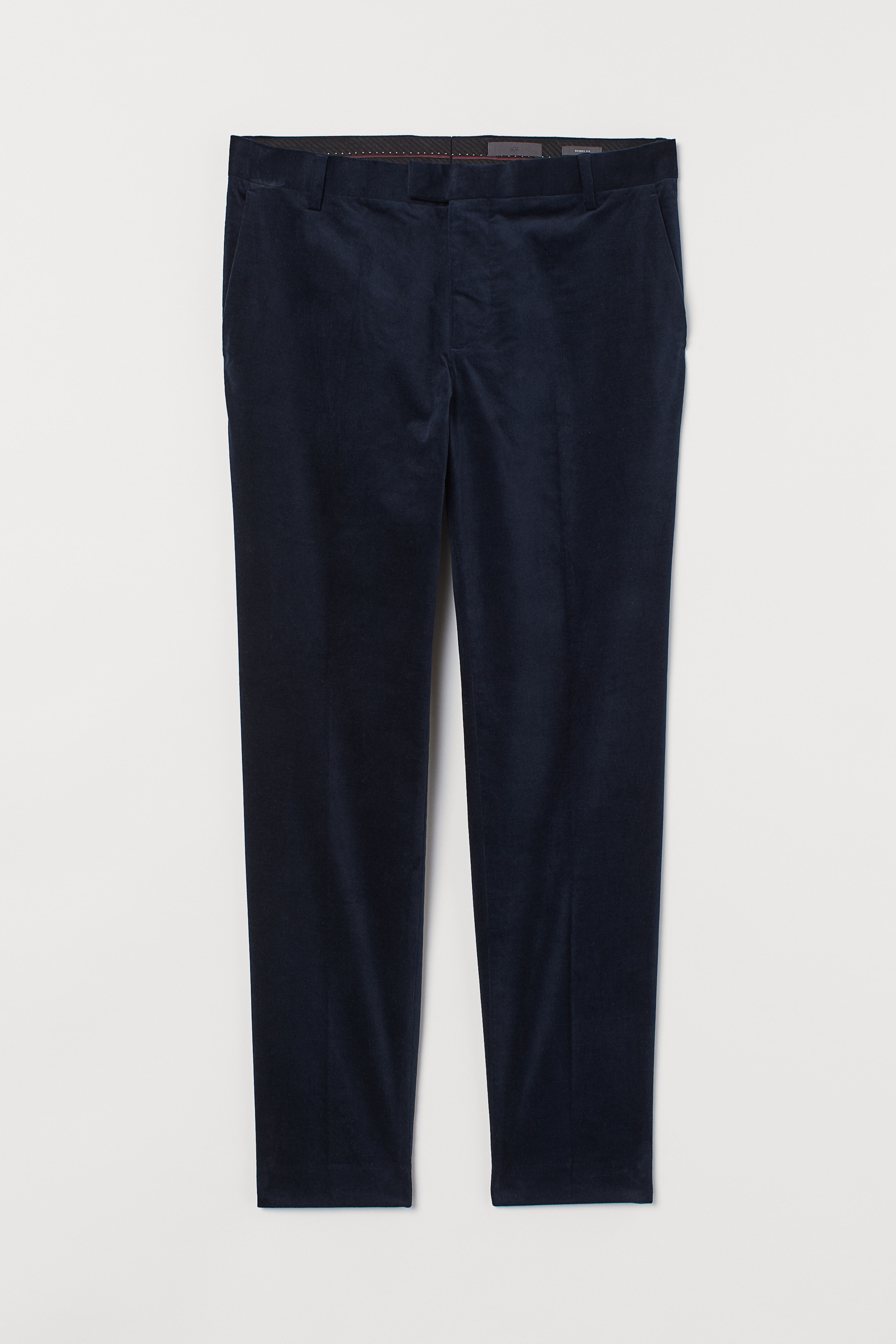 Skinny Fit Velvet Pants Dark blue Men H M CA