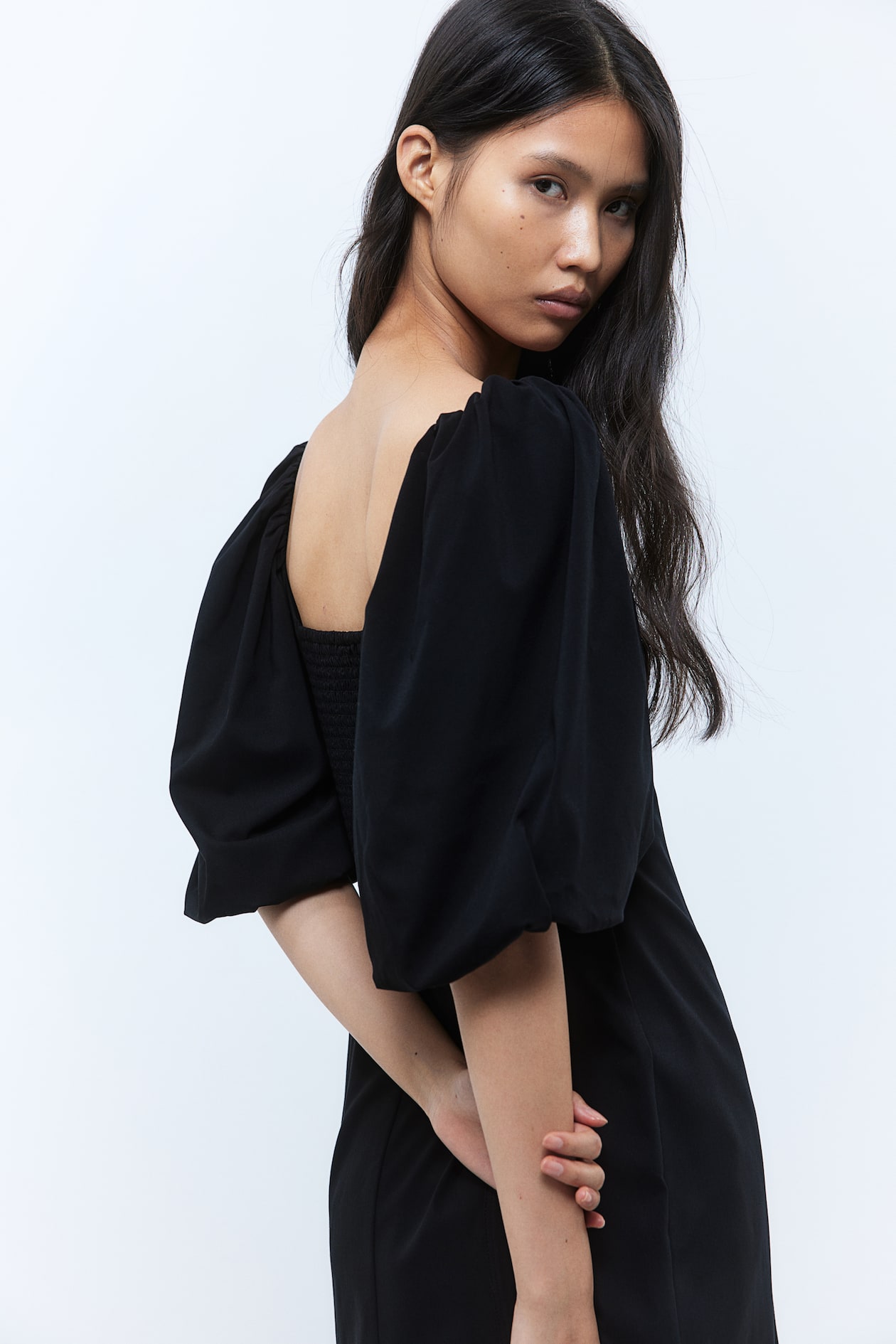 H&m Abito Con Maniche A Palloncino Vestito Nero Vestito A