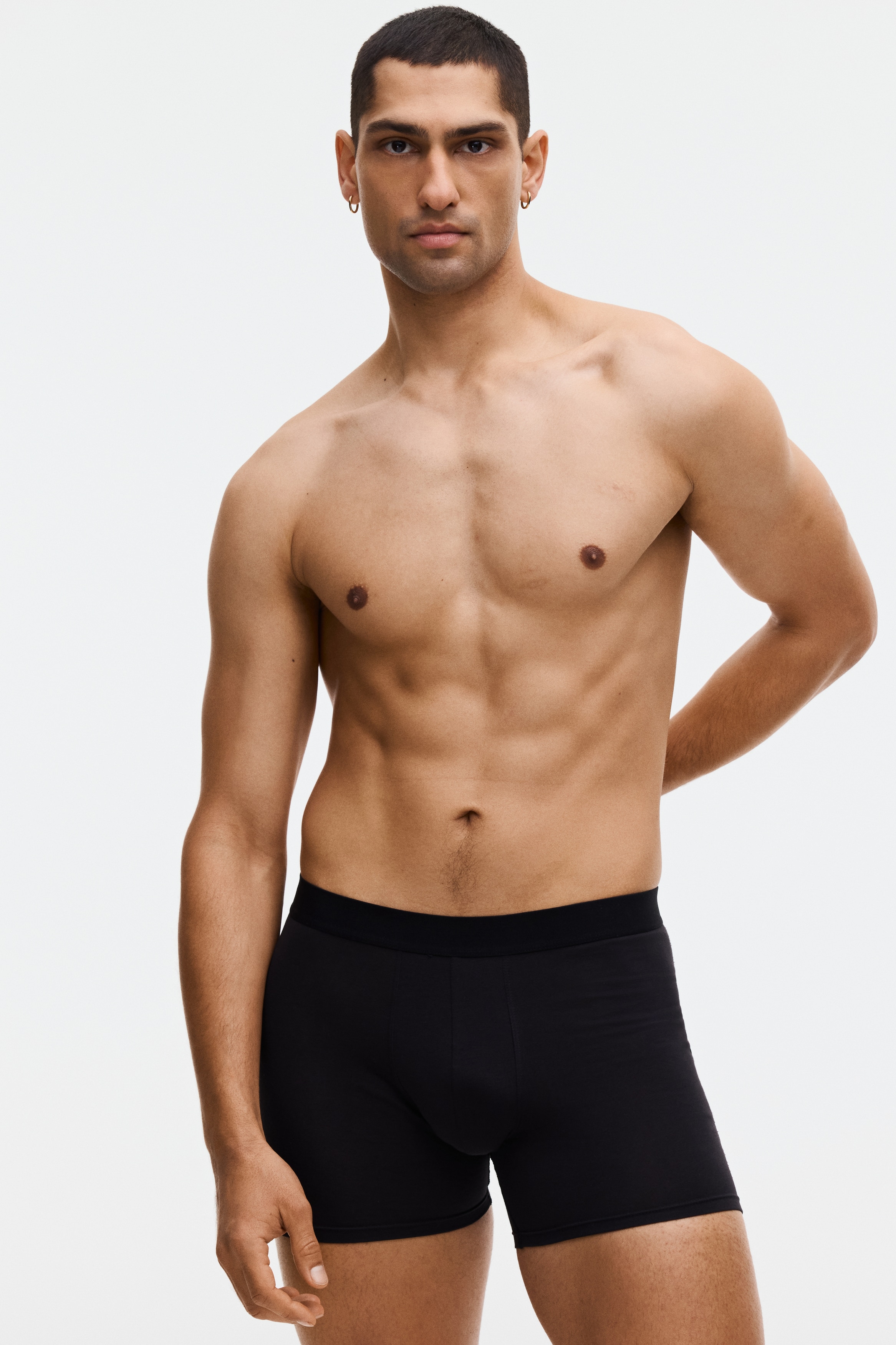 10-pack Mid-Length Boxer Briefs with Lycra® - Dark brown/teal/Black/Green/Beige/Brown