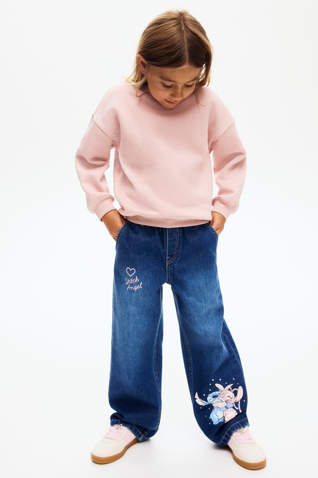 Jeans ampi con motivi Blu denim/Lilo Stitch BAMBINO H&M CH
