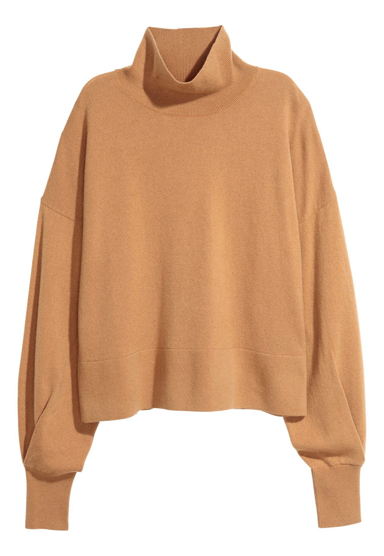 Women's Camel Cashmere Turtleneck Sweater H&M CA