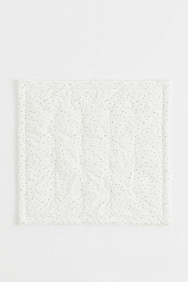 Tappeto imbottito in cotone - Bianco/pois - 1