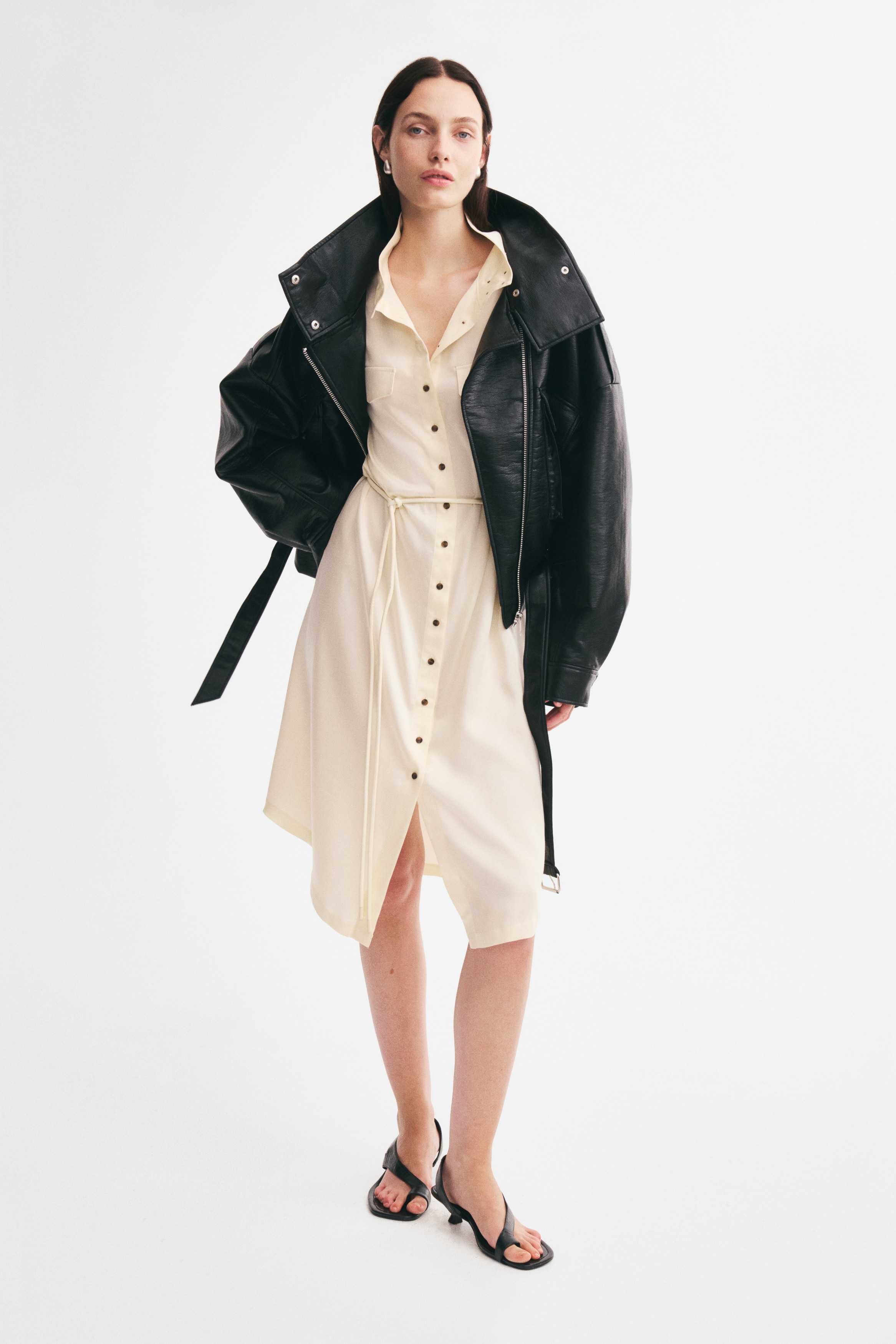 Funnel-Collar Shirt Dress thumbnail 3