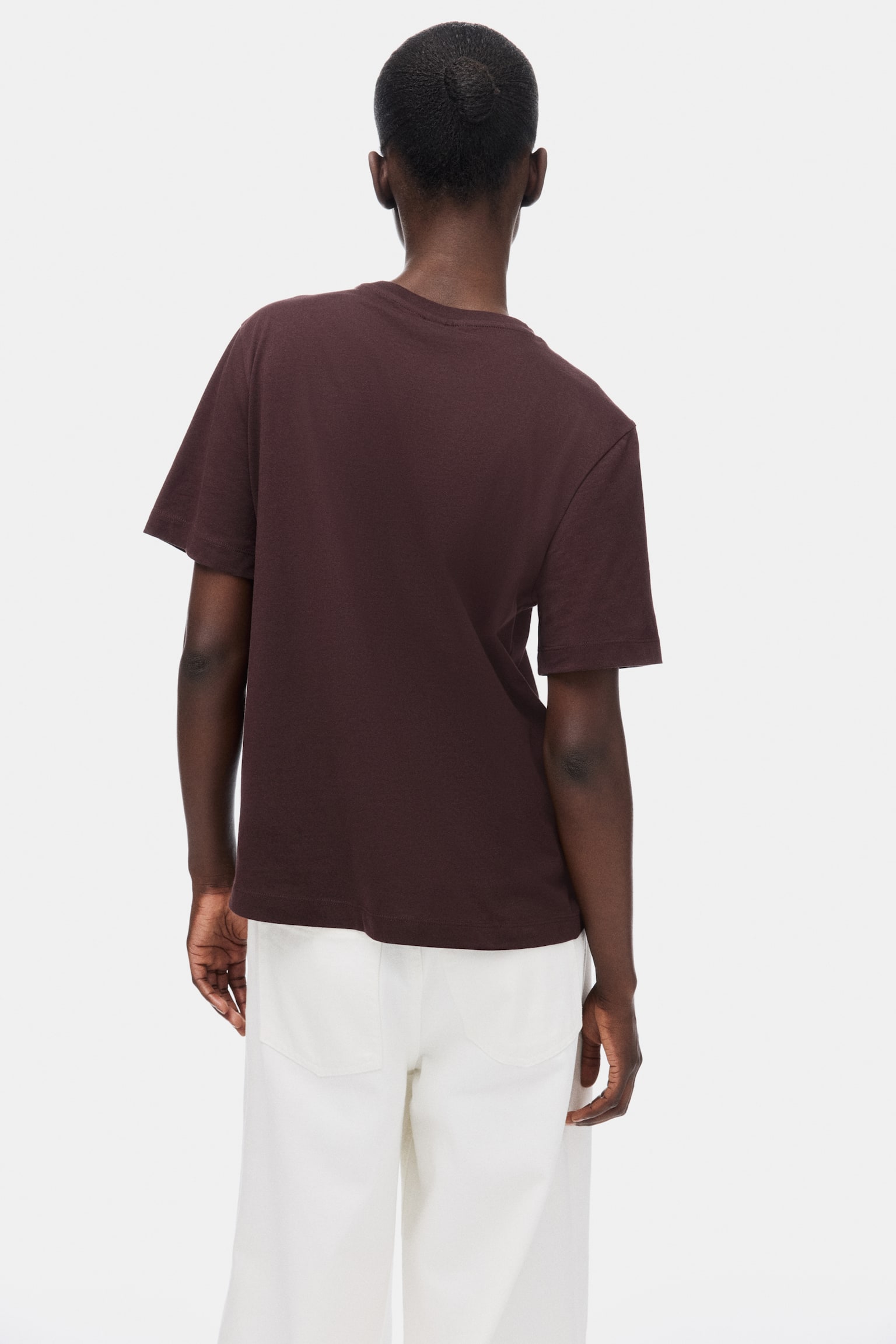 Printed T-shirt - Dark brown/Simplicité/White/Beauté - 4