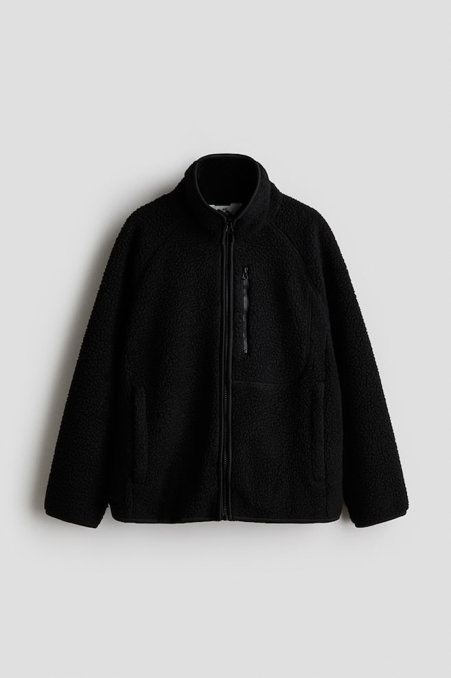 Teddy Fleece Jacket - Black/Khaki green/Light beige/Dark rust brown - 1