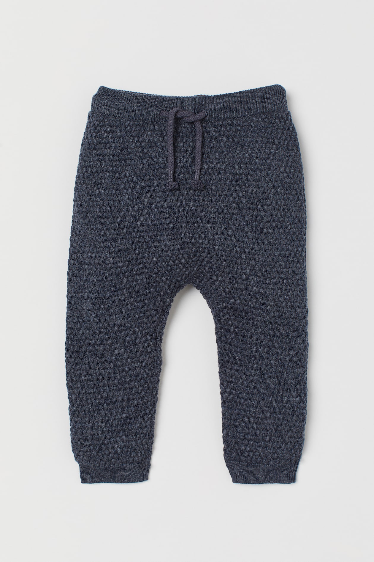 Textured-knit Pants - Regular waist - Long - Navy blue - Kids | H&M US