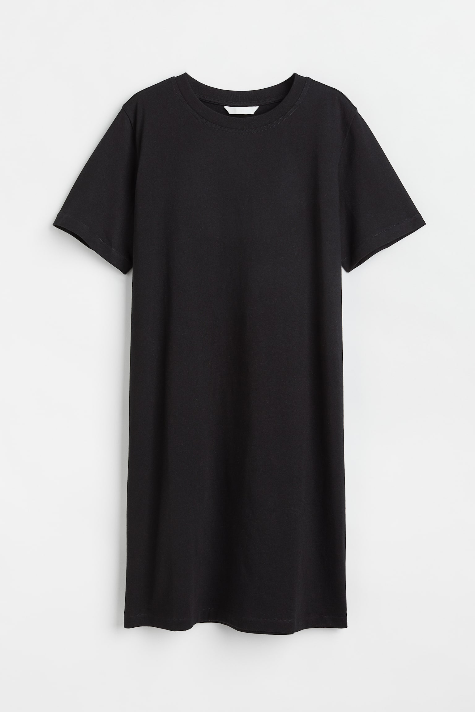 Robe T-shirt en coton - Noir/Gris clair chiné/Beige clair/Blanc/rayures noires/Beige clair/rayé - 2