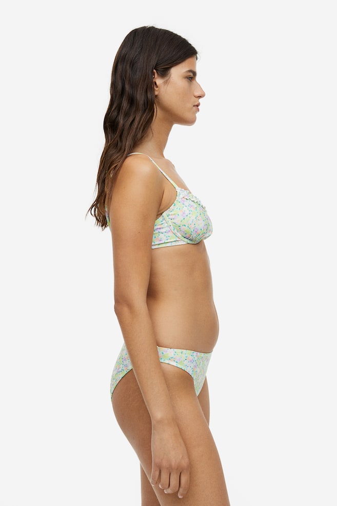 Non-padded bikini top - Light green/Floral/Peach pink - 6