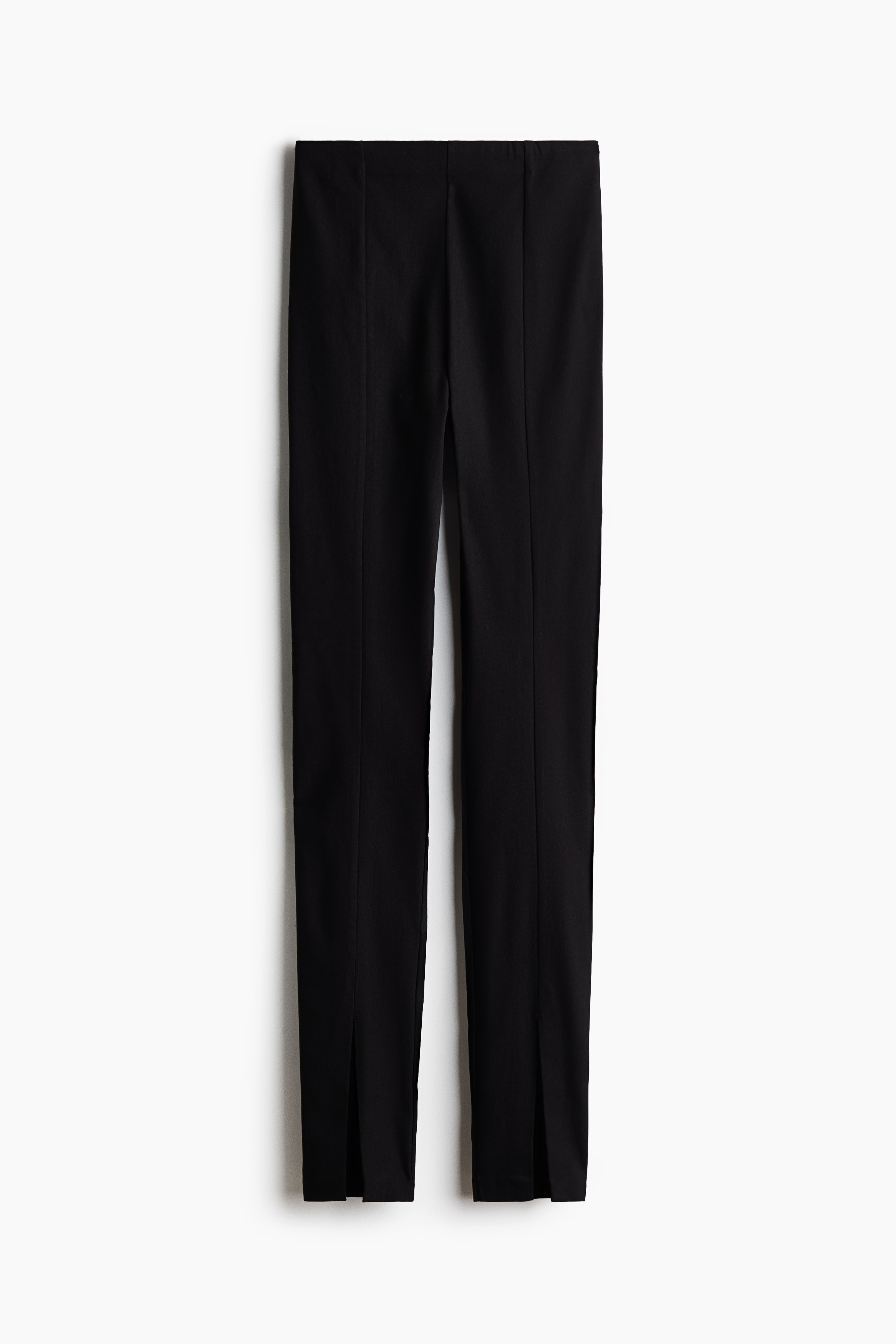 Slit-hem twill trousers