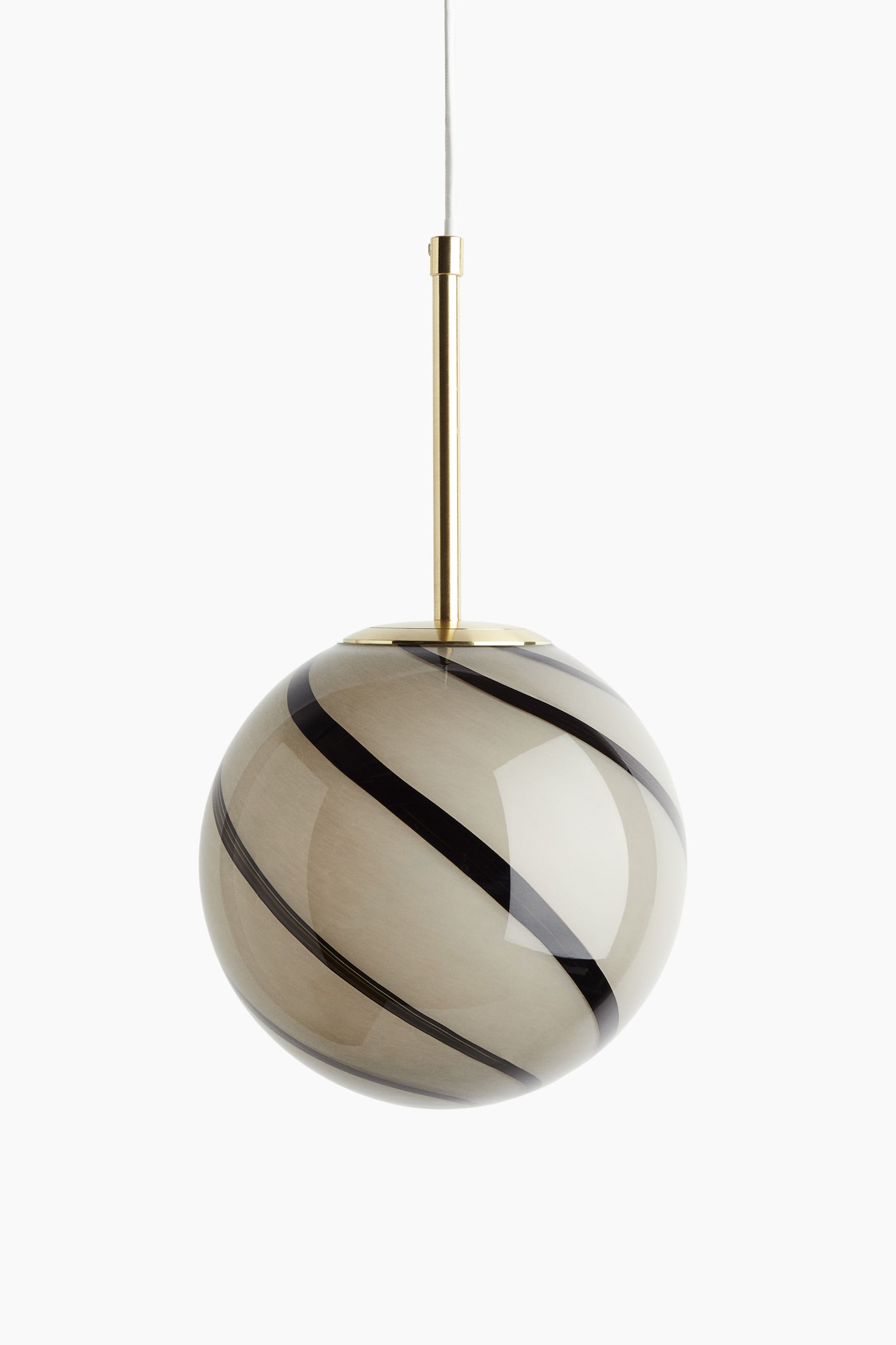 Glass pendant light - Black/Striped/White/Swirls - 1