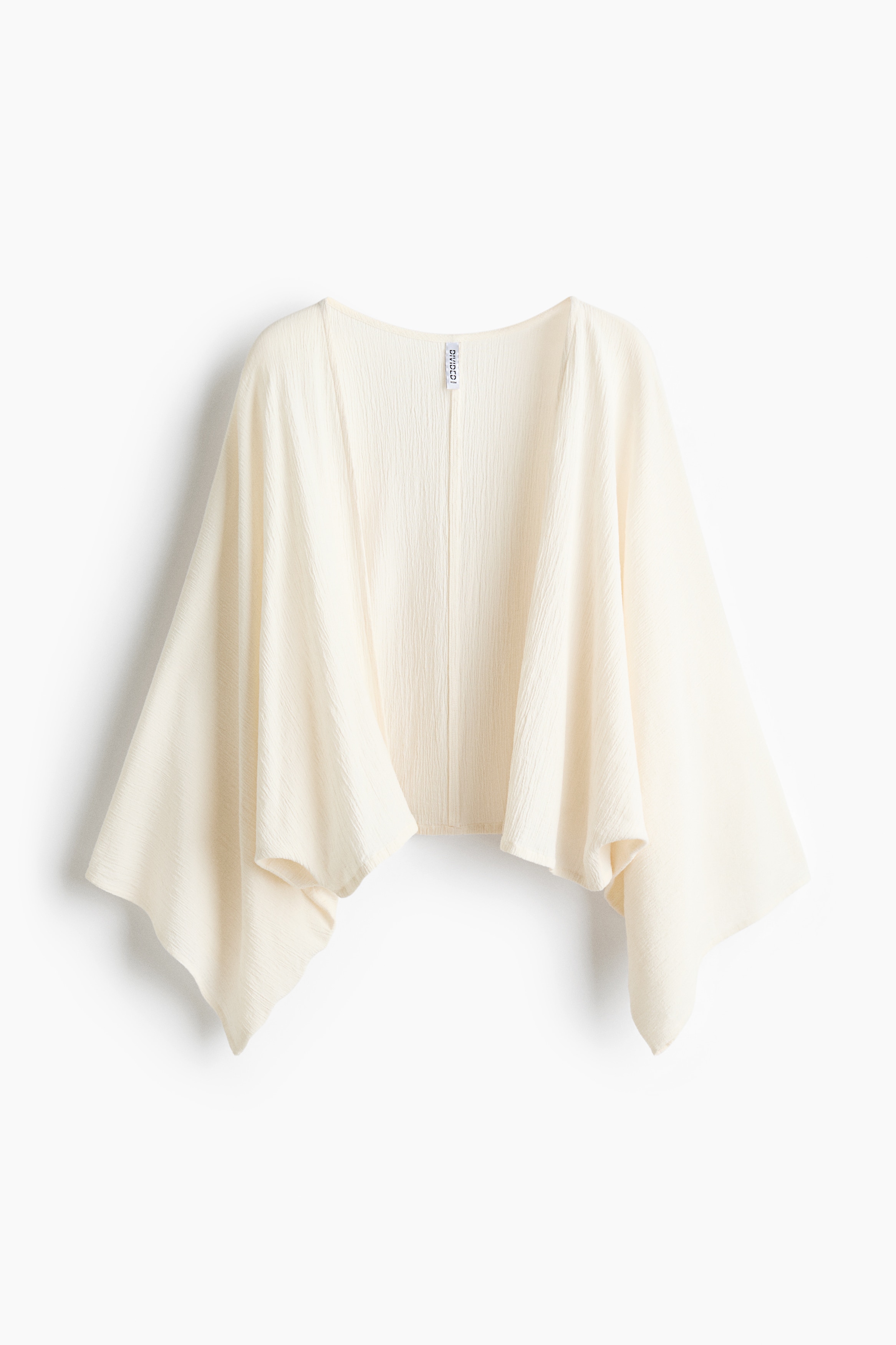 Linen-blend open-front blouse - Cream/Mustard yellow/Charcoal grey