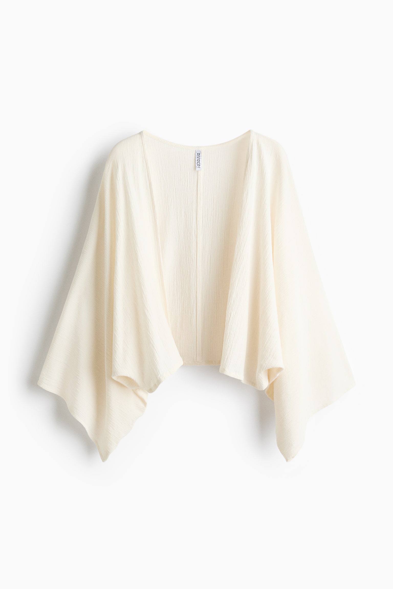 Linen-blend open-front blouse - Cream/Charcoal grey/Mustard yellow