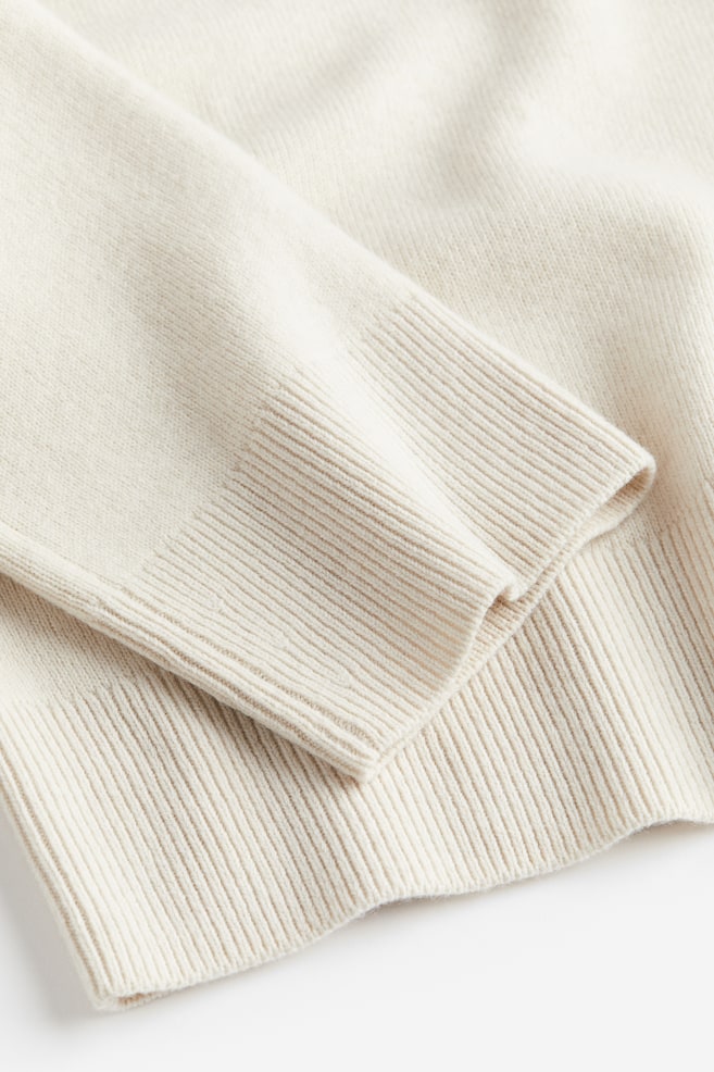 Wool-blend turtleneck jumper - Cream/Grey marl - 4
