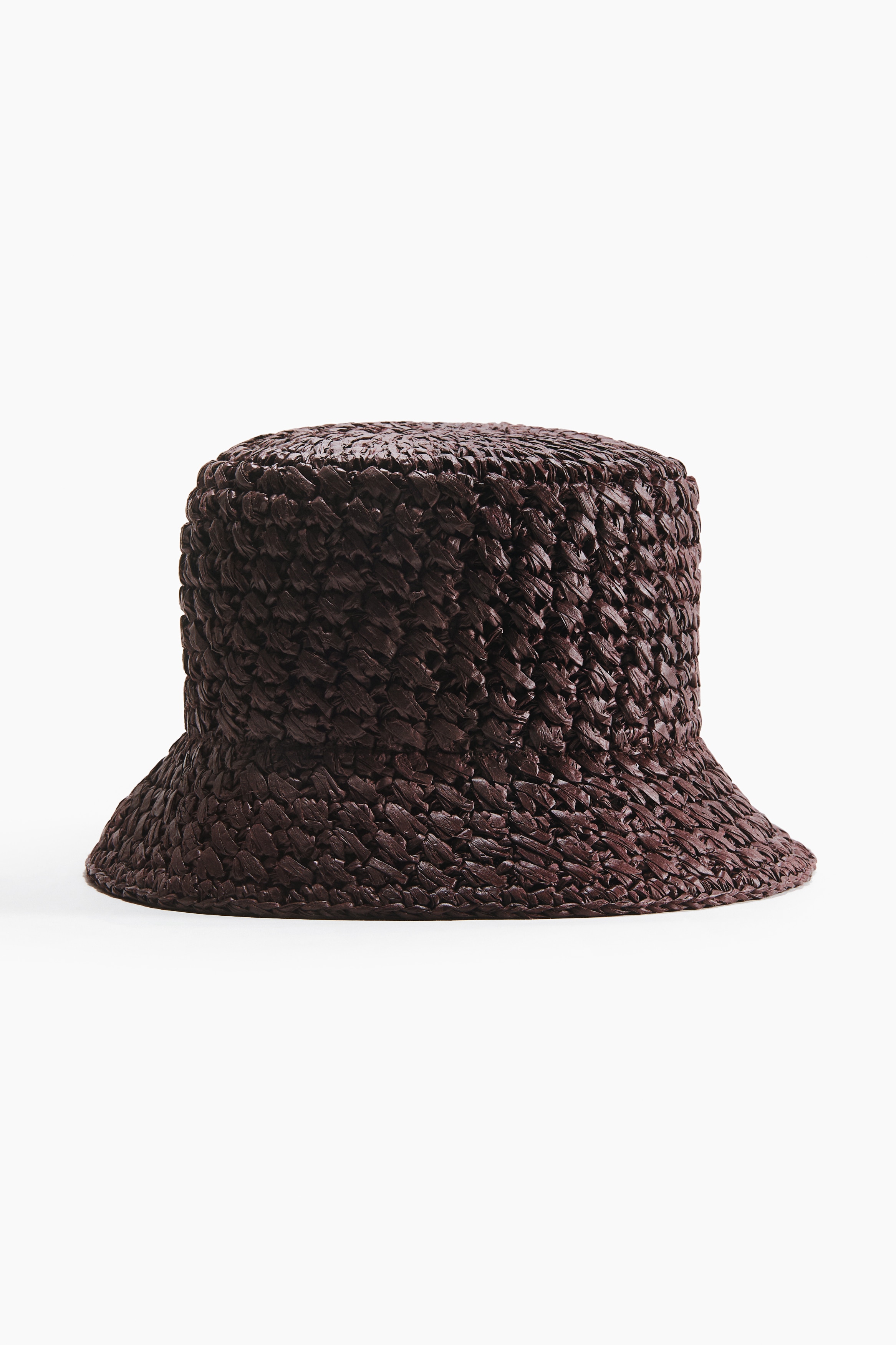 Straw Bucket Hat - Dark brown
