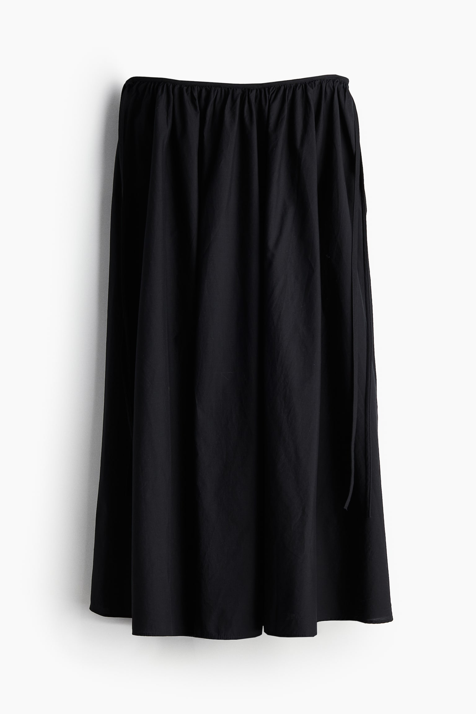 Tie-detail circular skirt - Black - 2