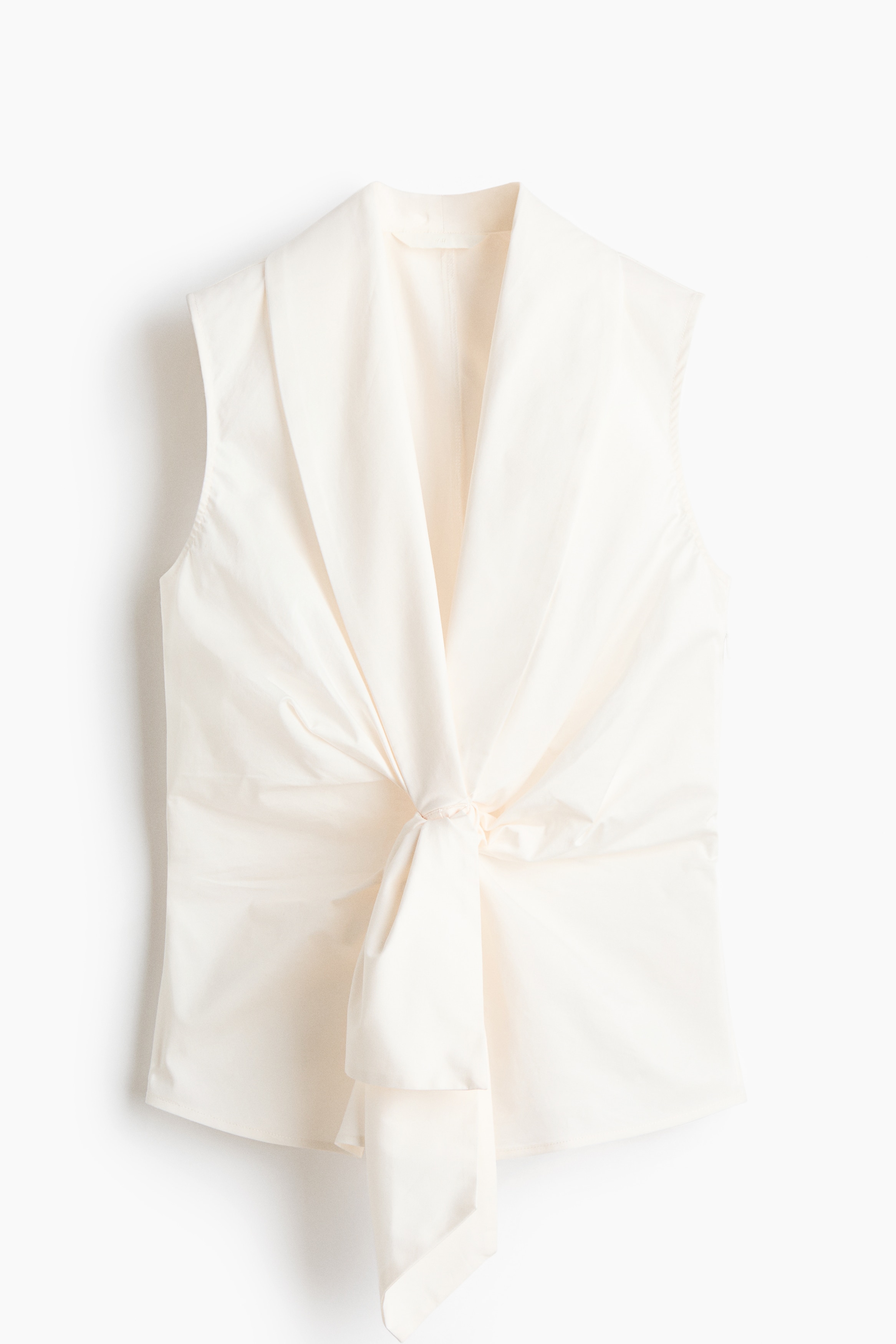 Top de algodón con detalle de lazos - Crema/Negro/Azul claro