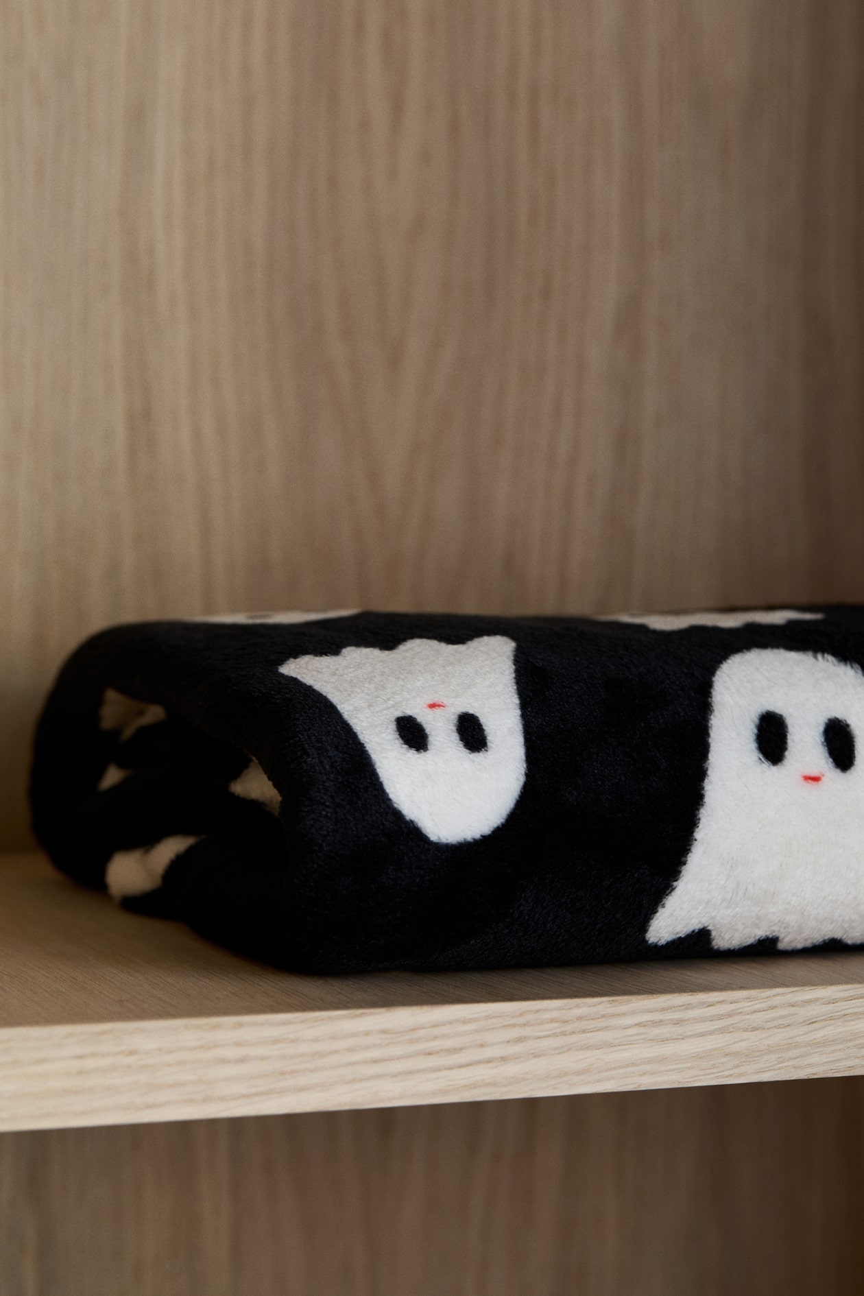 Fleece plaid met dessin - Zwart/spoken - HOME | H&M BE