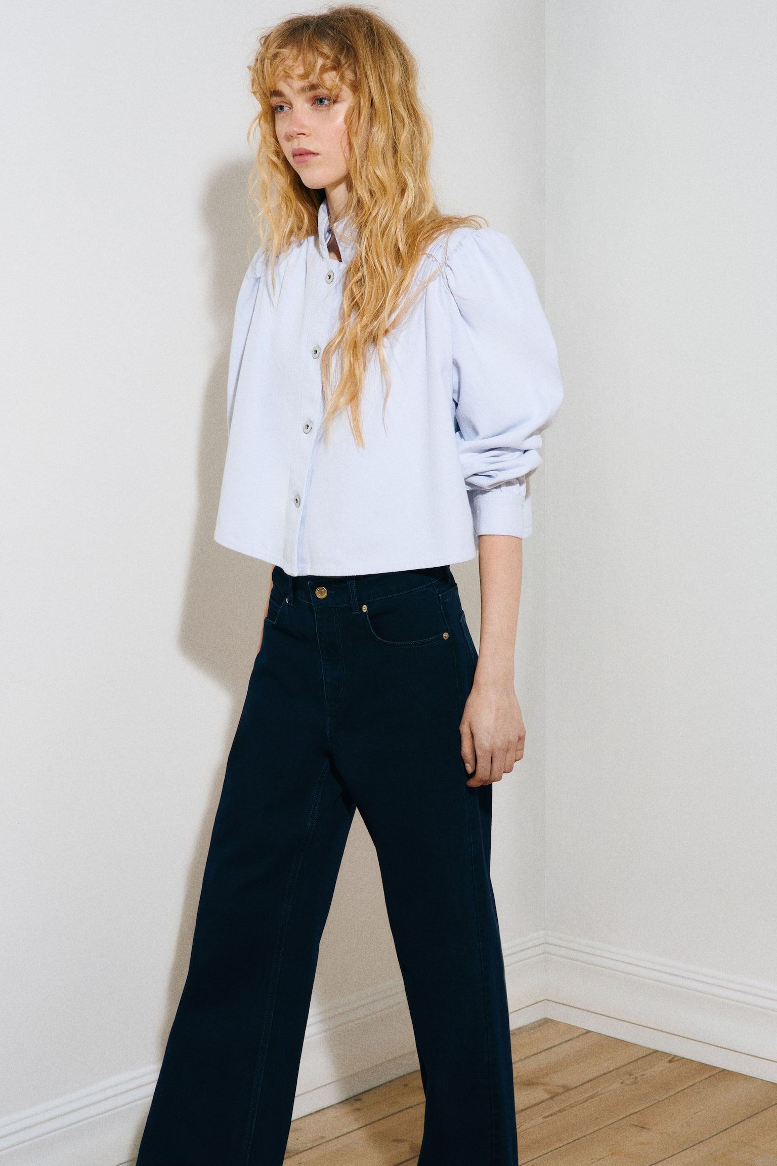 Jean large taille haute - Marine denim/Gris denim foncé/Brun foncé/Bleu denim délavé/Bleu denim clair/Bleu denim/Bleu denim marine/Bleu denim clair/Bleu denim/Blanc/Bleu denim foncé/Bleu denim marine/Bleu denim clair/Blanc/Bleu denim/Bleu denim/Blanc - 7