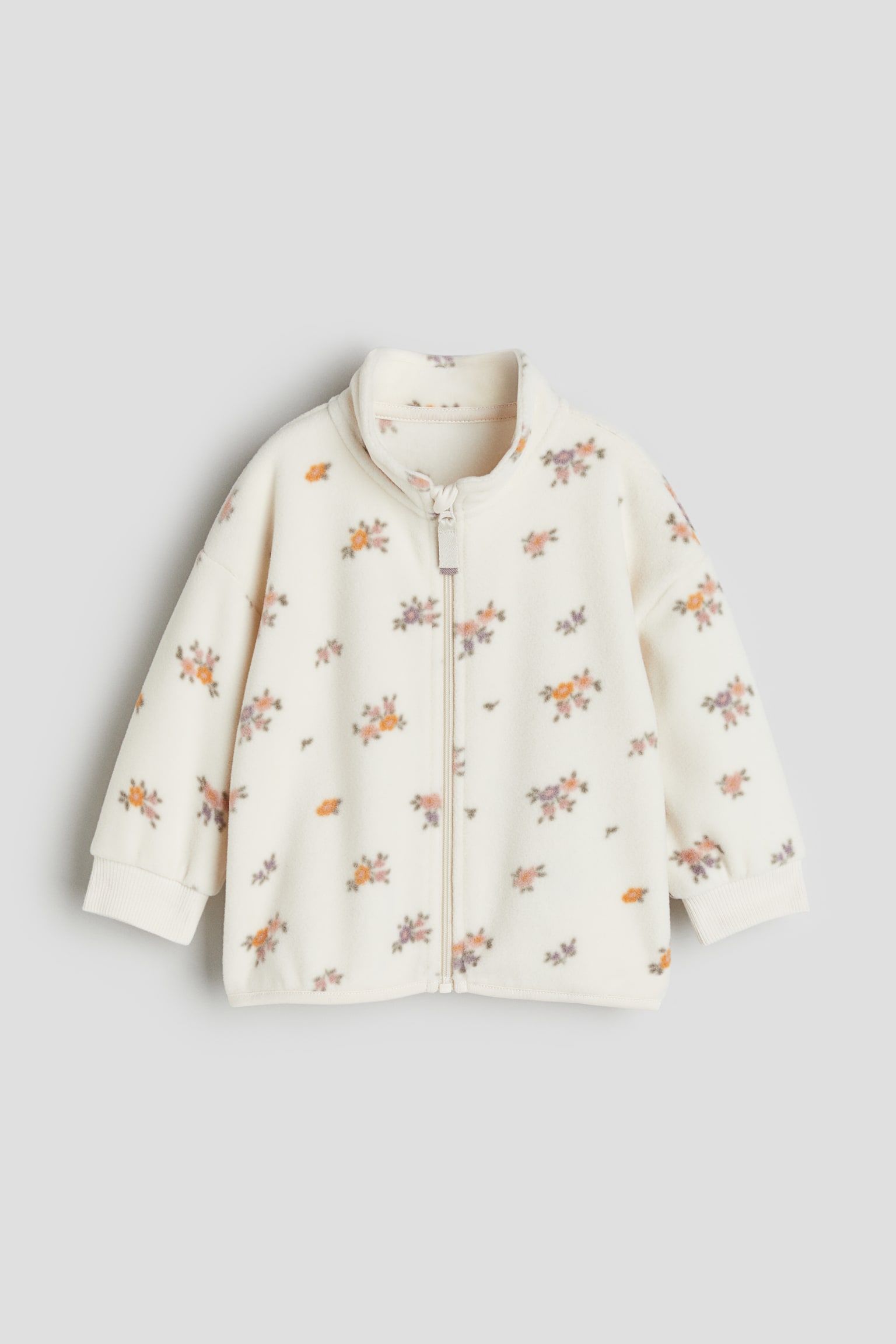 Fleece Jacket - Cream/Flowers/White/Giraffes/Dusty green/Dinosaurs - 1