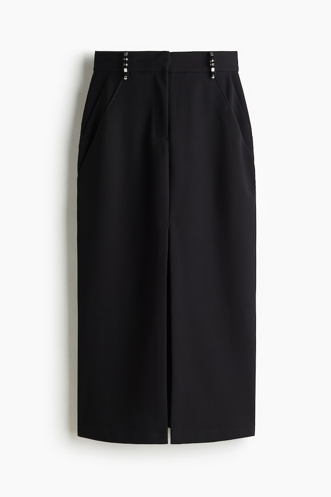 Rivet-detail pencil skirt - Black - 1