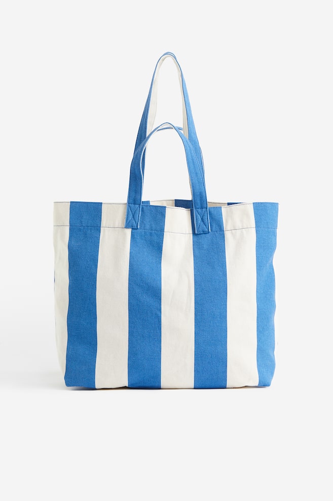 Shopper i canvas - Blå/Stripet - 2