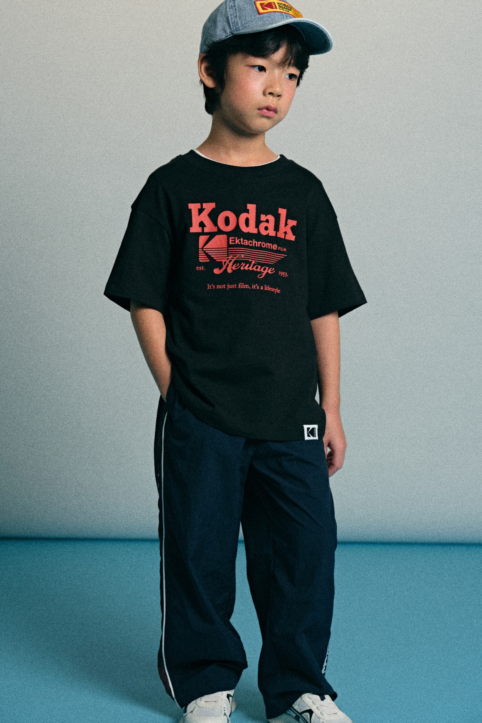 Print-motif cotton T-shirt - Black/Kodak/White/Kodak/Dark khaki green/Kodak - 4