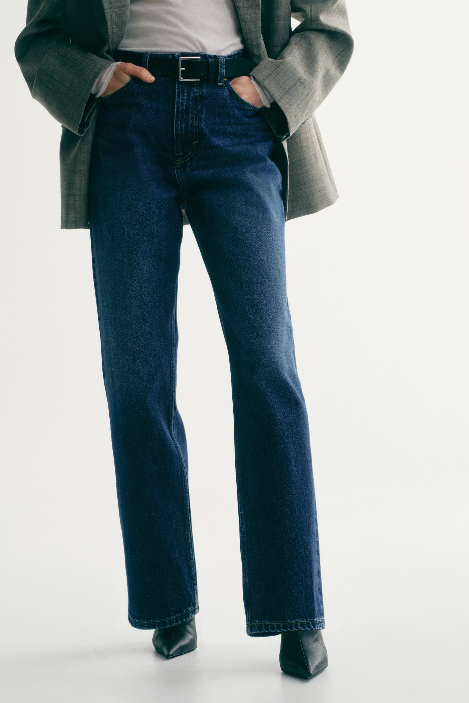 Straight High Jeans - Dark denim blue/Denim blue/Denim blue/Washed denim blue/Light denim blue - 3