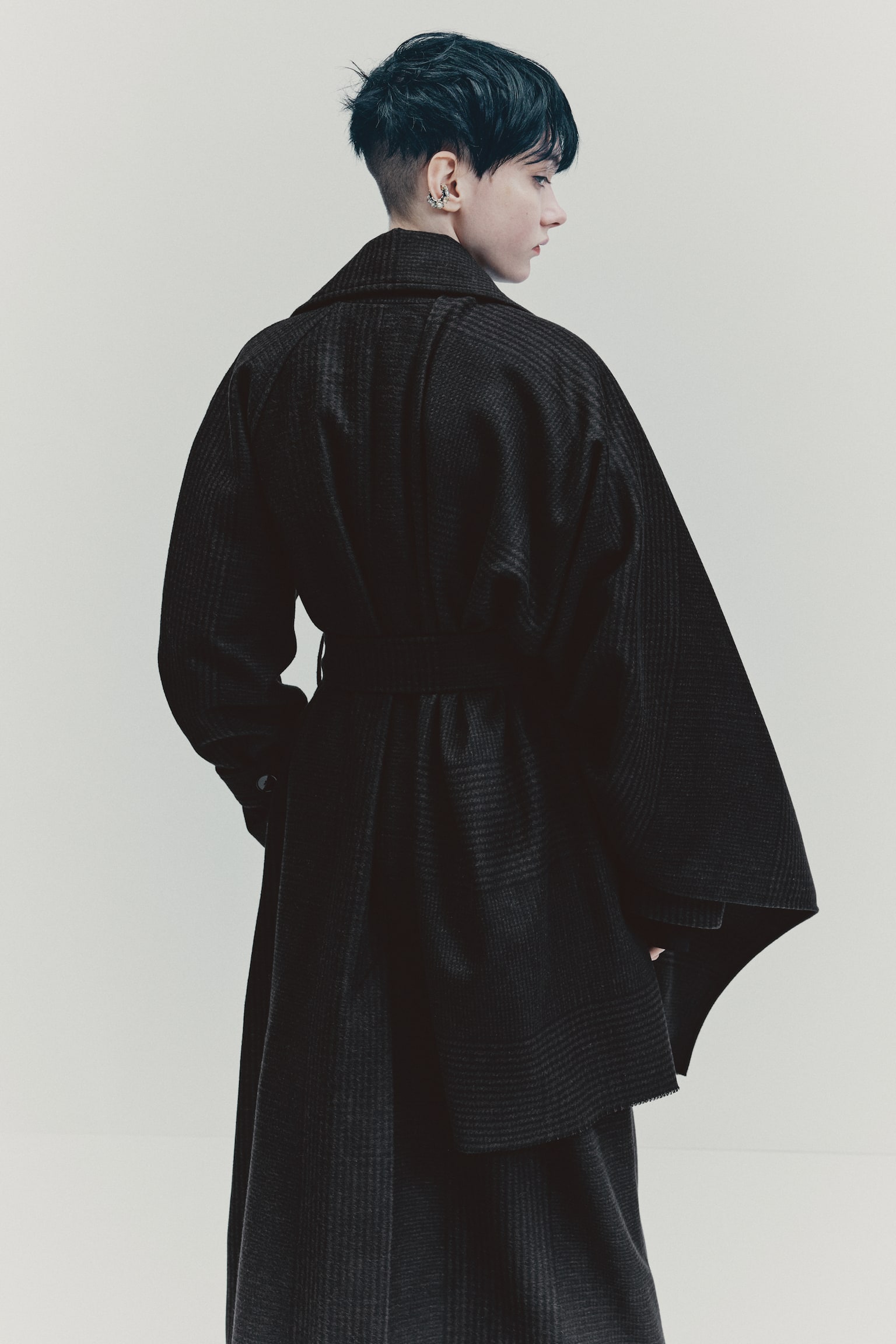 Wool-blend scarf - Dark brown/Checked - 3