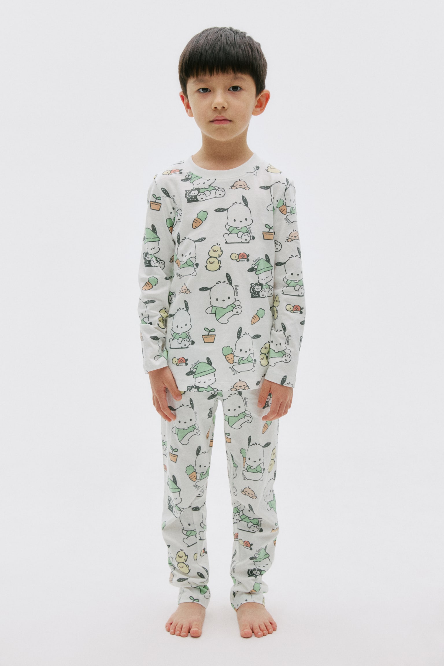 Printed cotton pyjamas - White/Pochacco/Yellow/Pompompurin/Dark gray/Badtz-Maru - 1